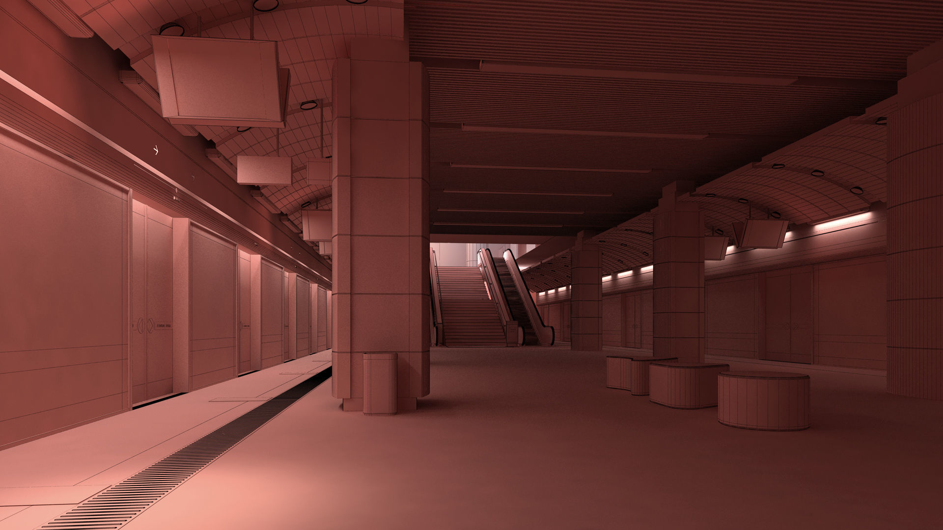 Metro Station 3D model_7