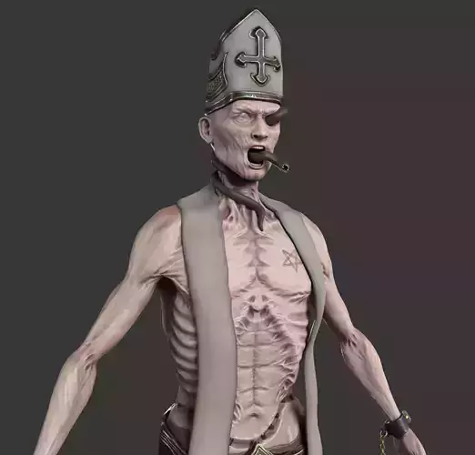 Undead Priest  Low-poly 3D model