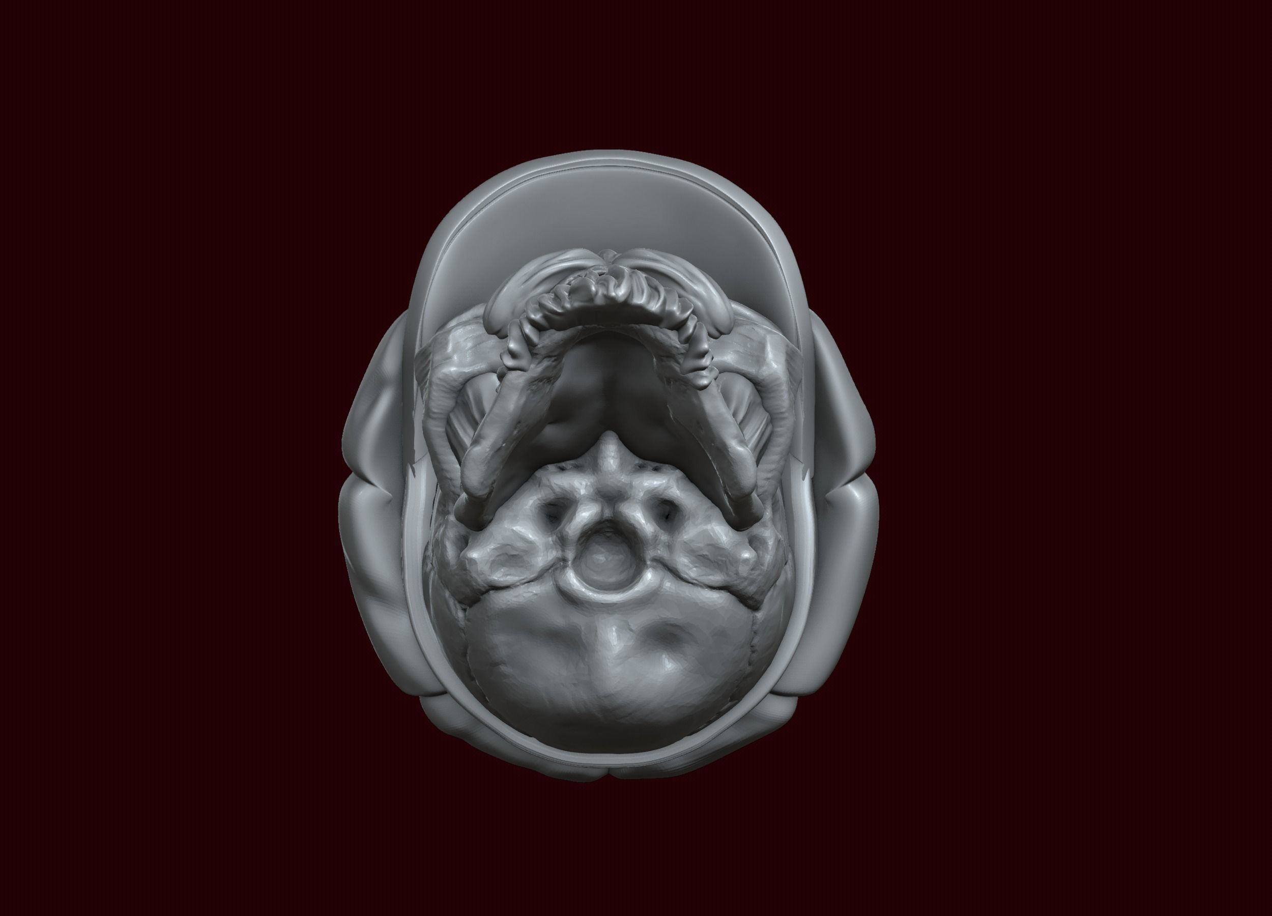 Skull in Eight-Blade Cap 3D print model_22