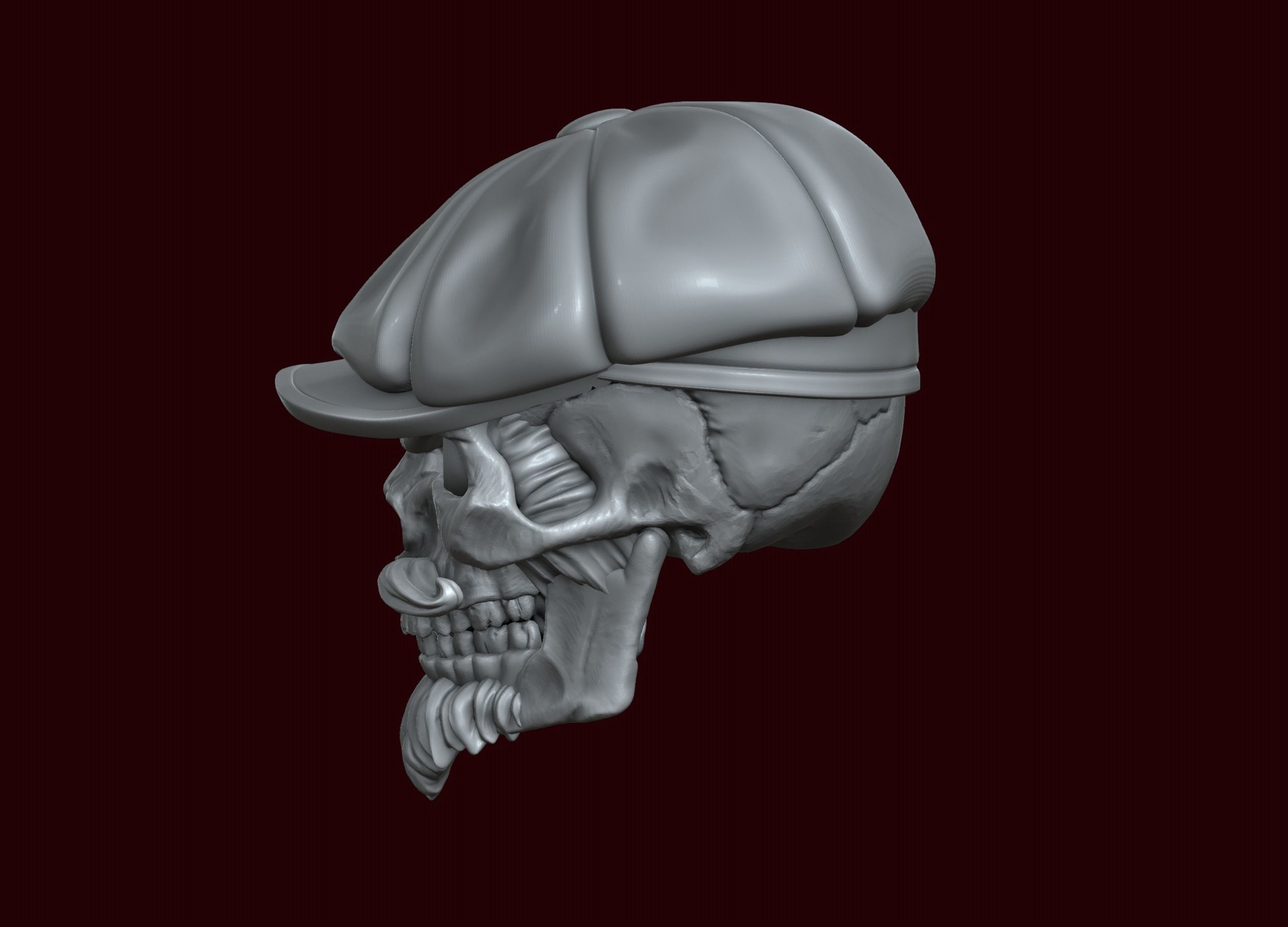 Skull in Eight-Blade Cap 3D print model_5