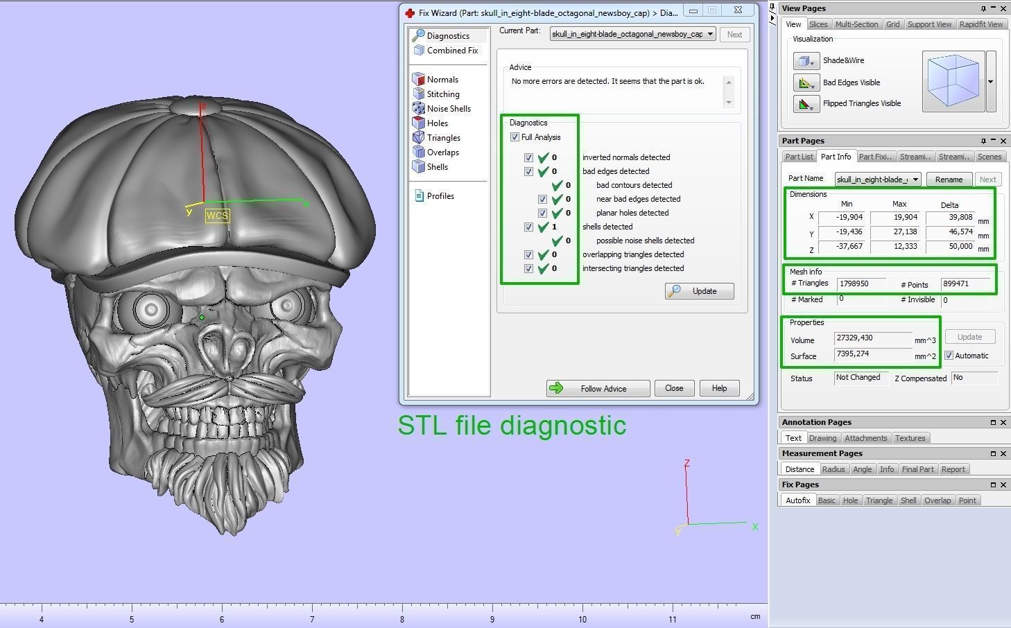 Skull in Eight-Blade Cap 3D print model_30