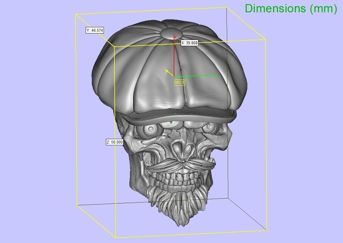 Skull in Eight-Blade Cap 3D print model_31