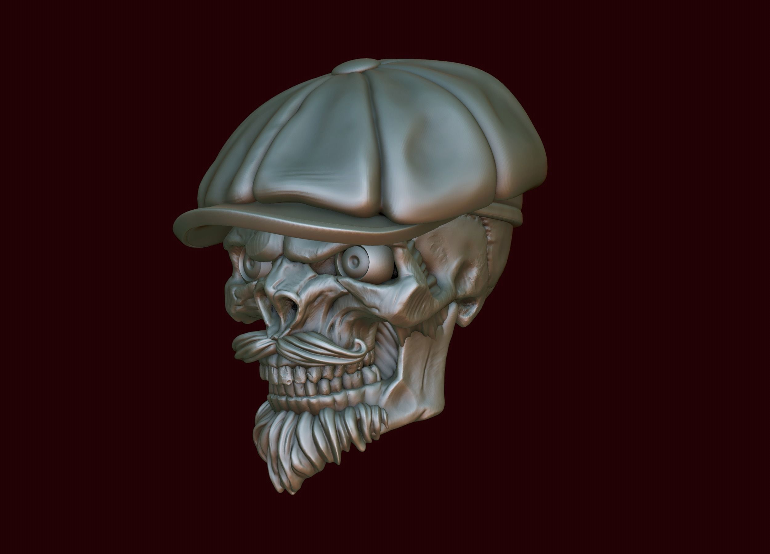 Skull in Eight-Blade Cap 3D print model_26