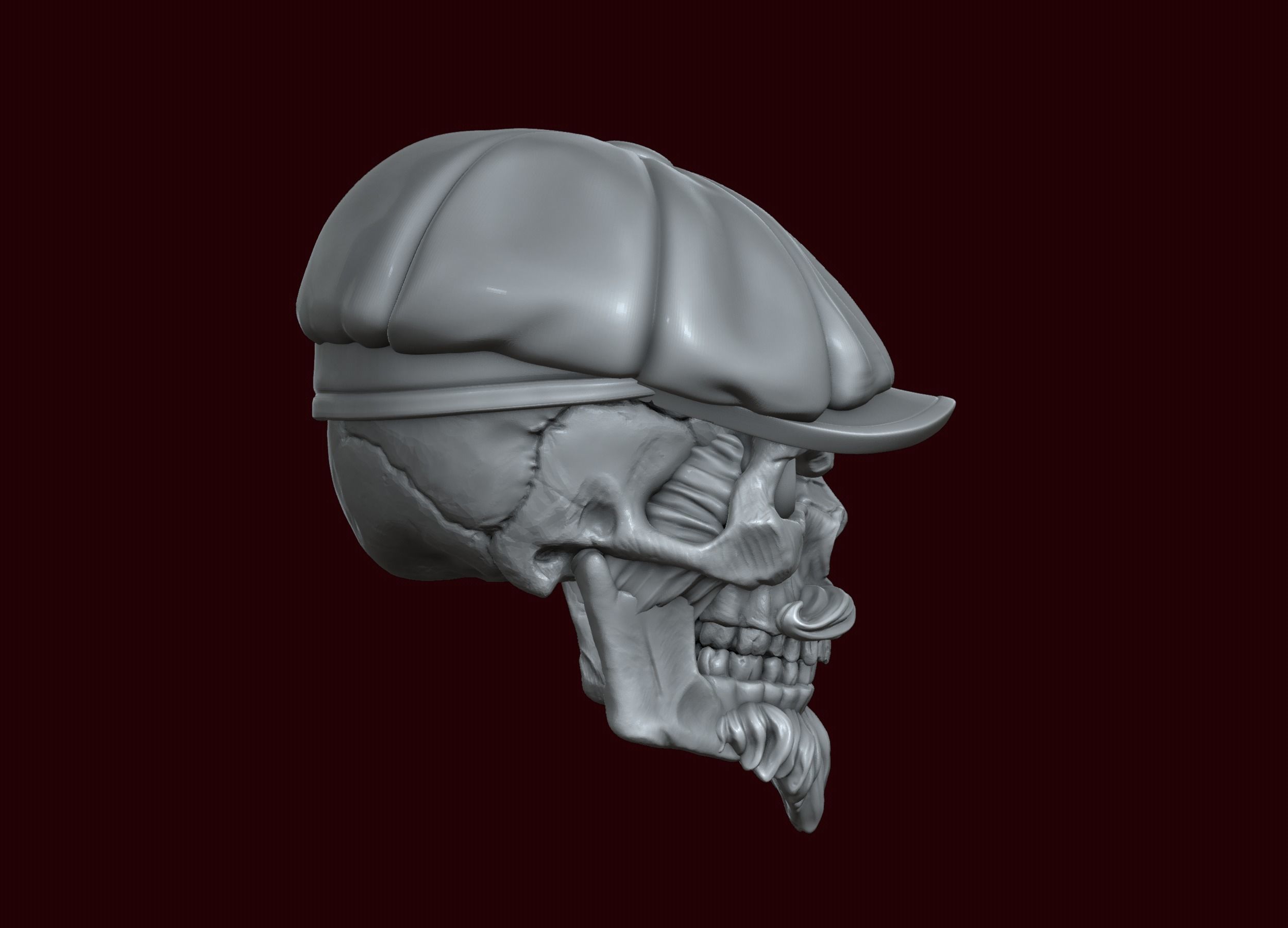 Skull in Eight-Blade Cap 3D print model_9