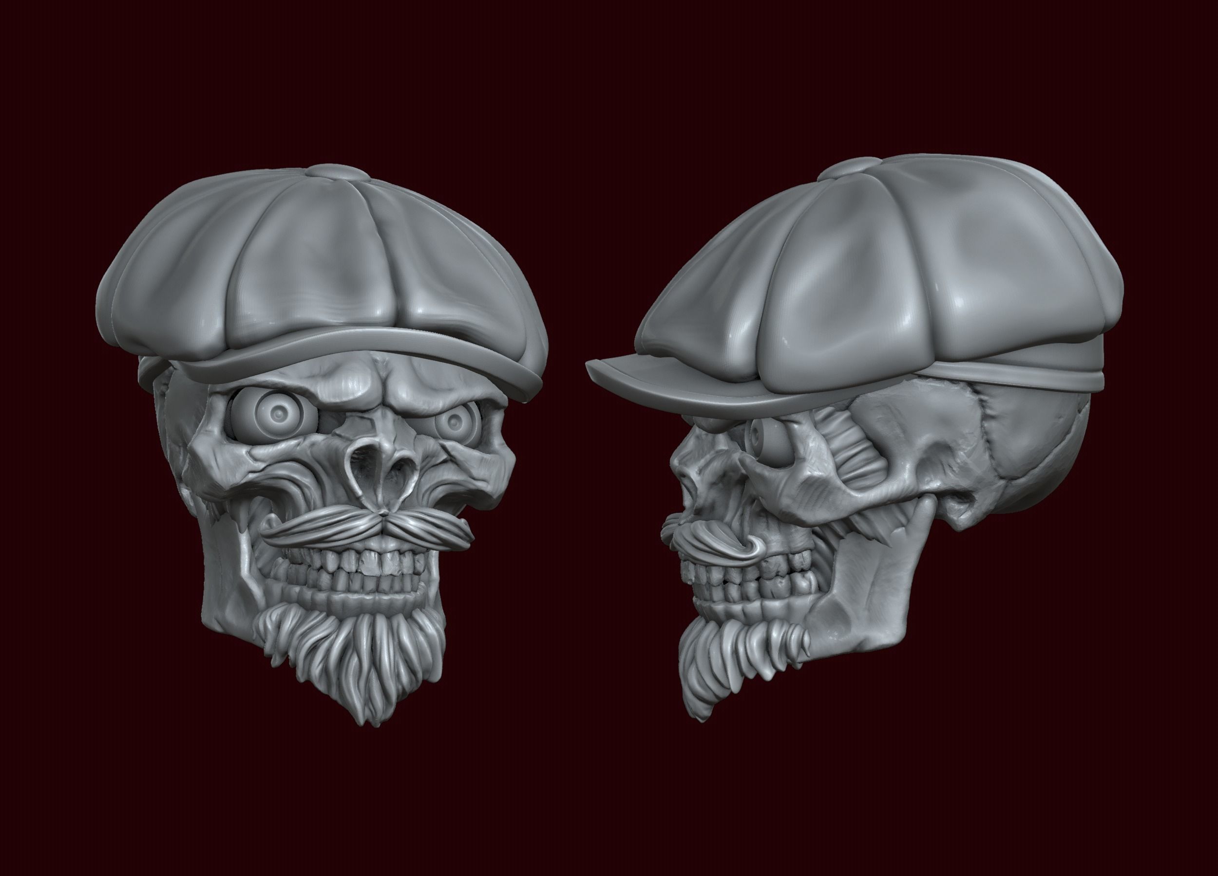Skull in Eight-Blade Cap 3D print model_24