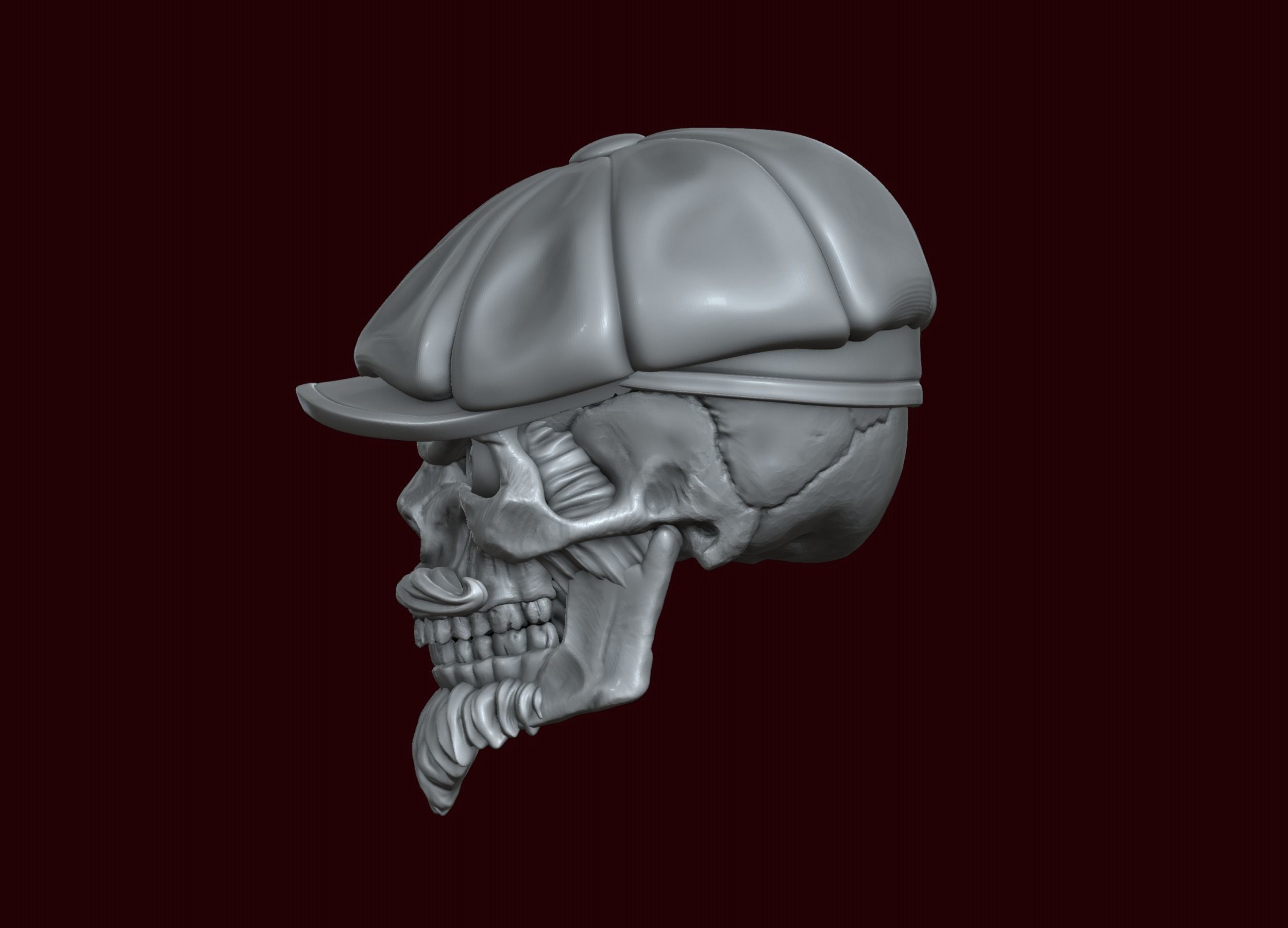Skull in Eight-Blade Cap 3D print model_18