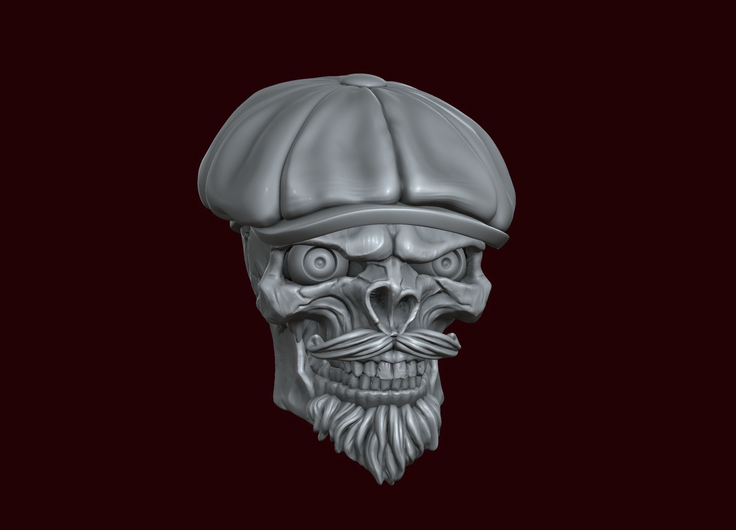 Skull in Eight-Blade Cap 3D print model_11