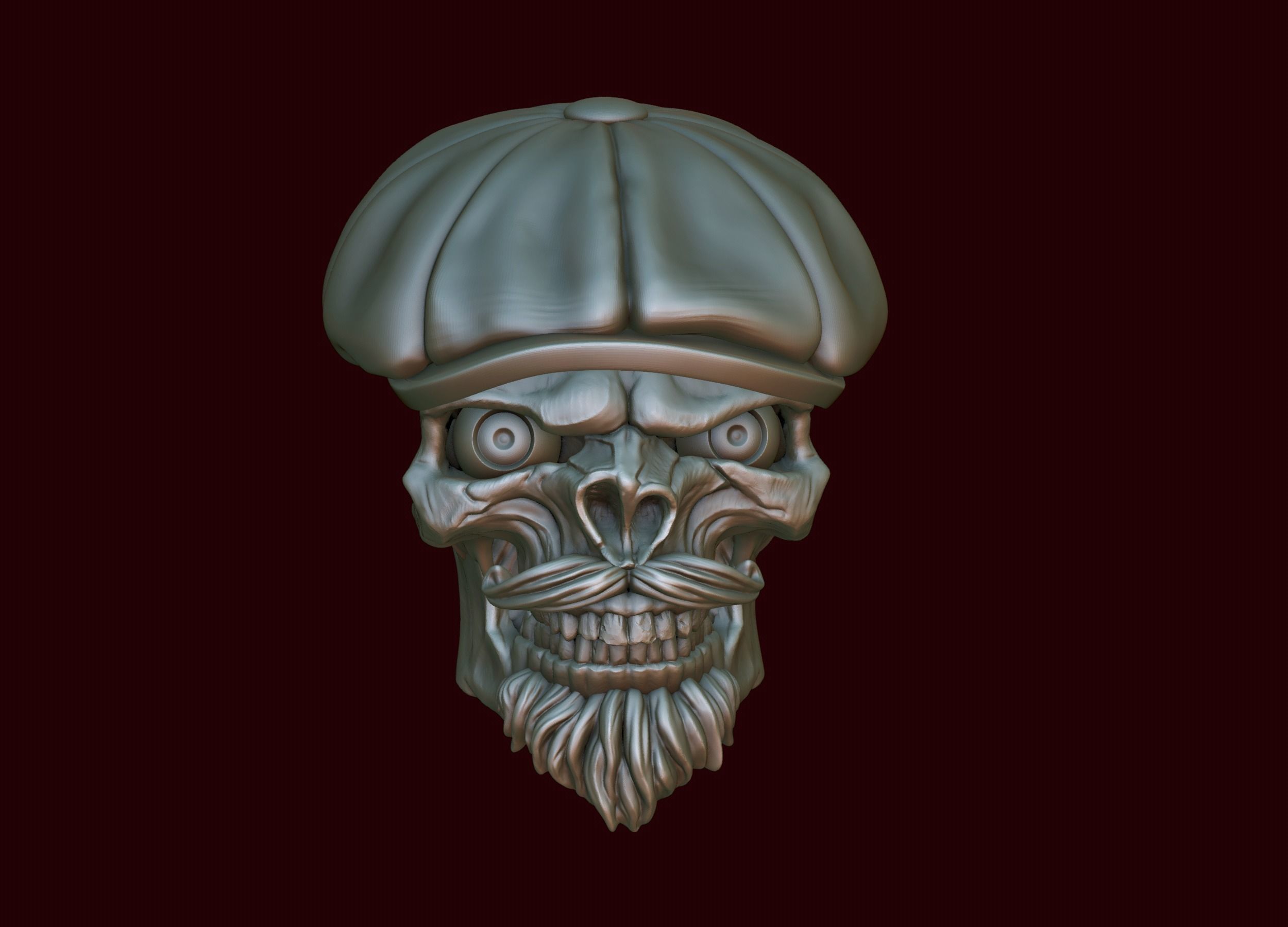 Skull in Eight-Blade Cap 3D print model_25