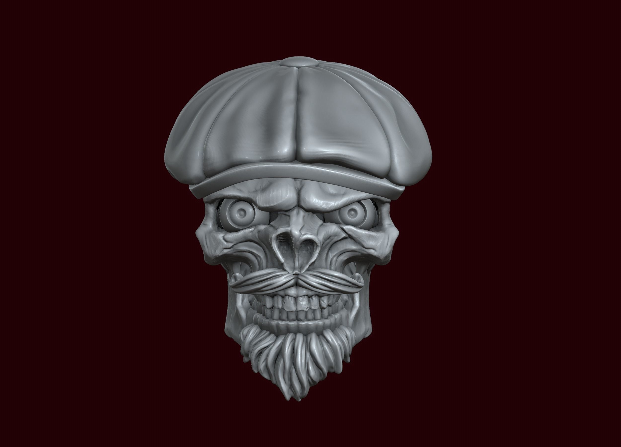 Skull in Eight-Blade Cap 3D print model_2