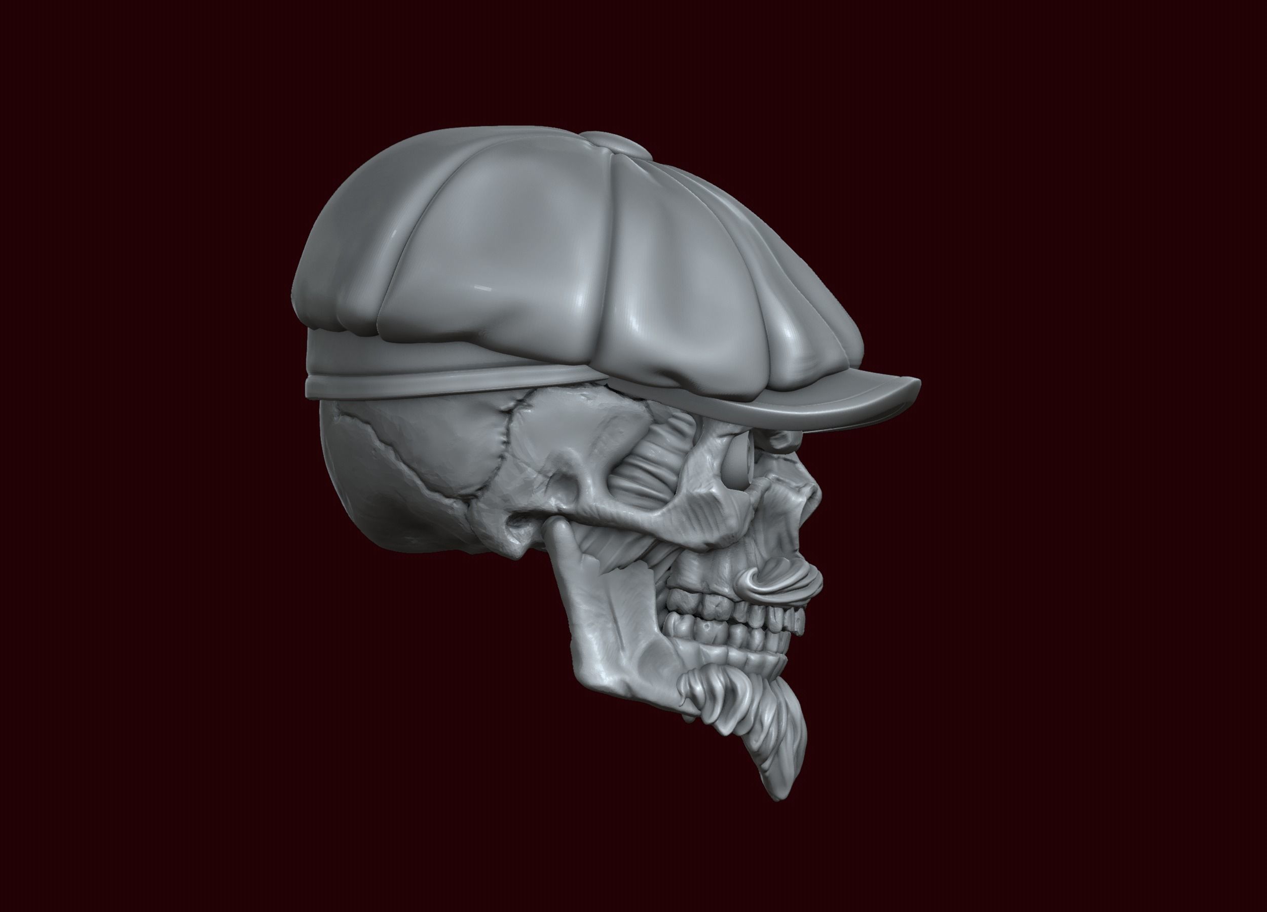 Skull in Eight-Blade Cap 3D print model_20