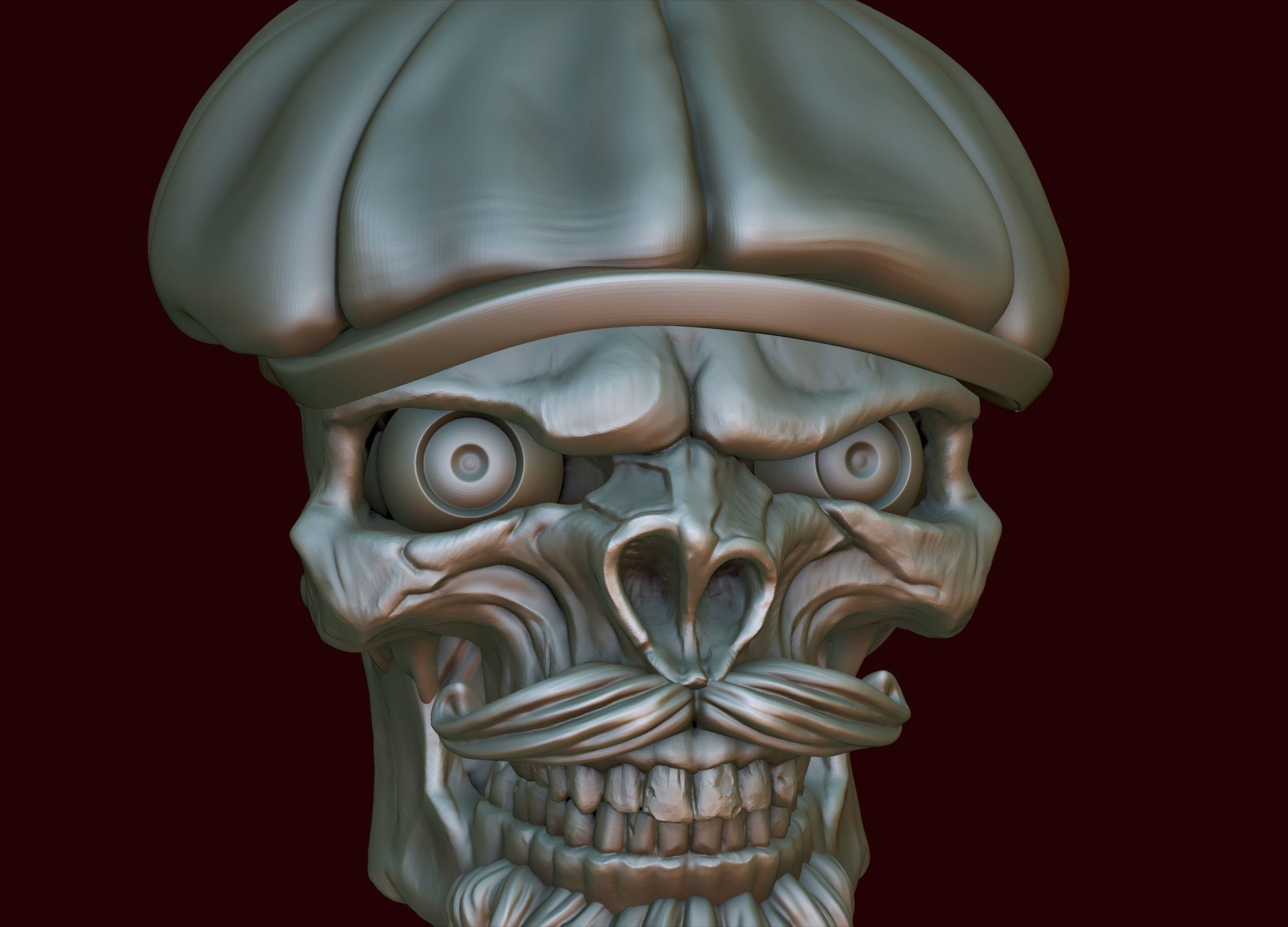 Skull in Eight-Blade Cap 3D print model_27
