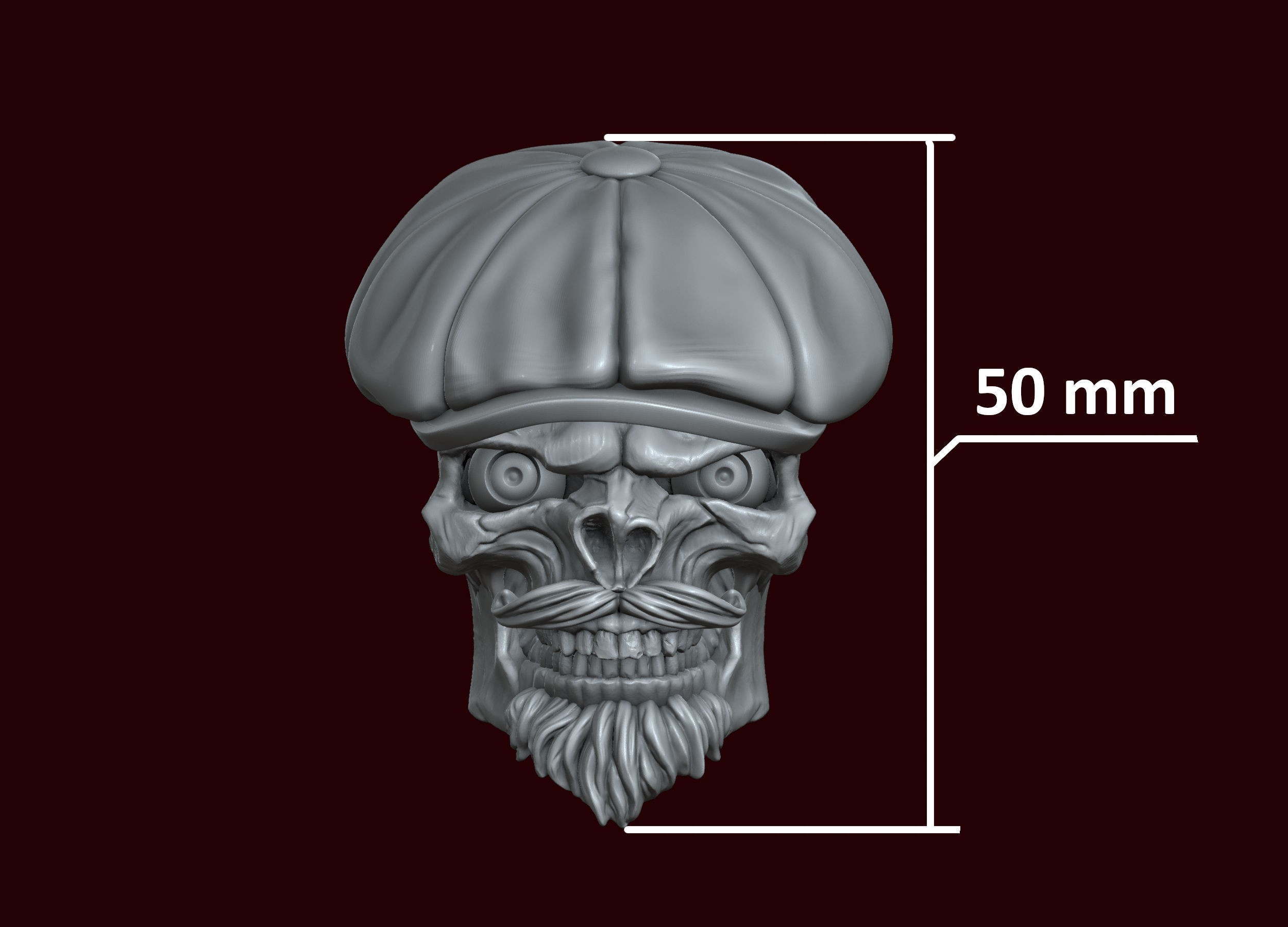 Skull in Eight-Blade Cap 3D print model_29