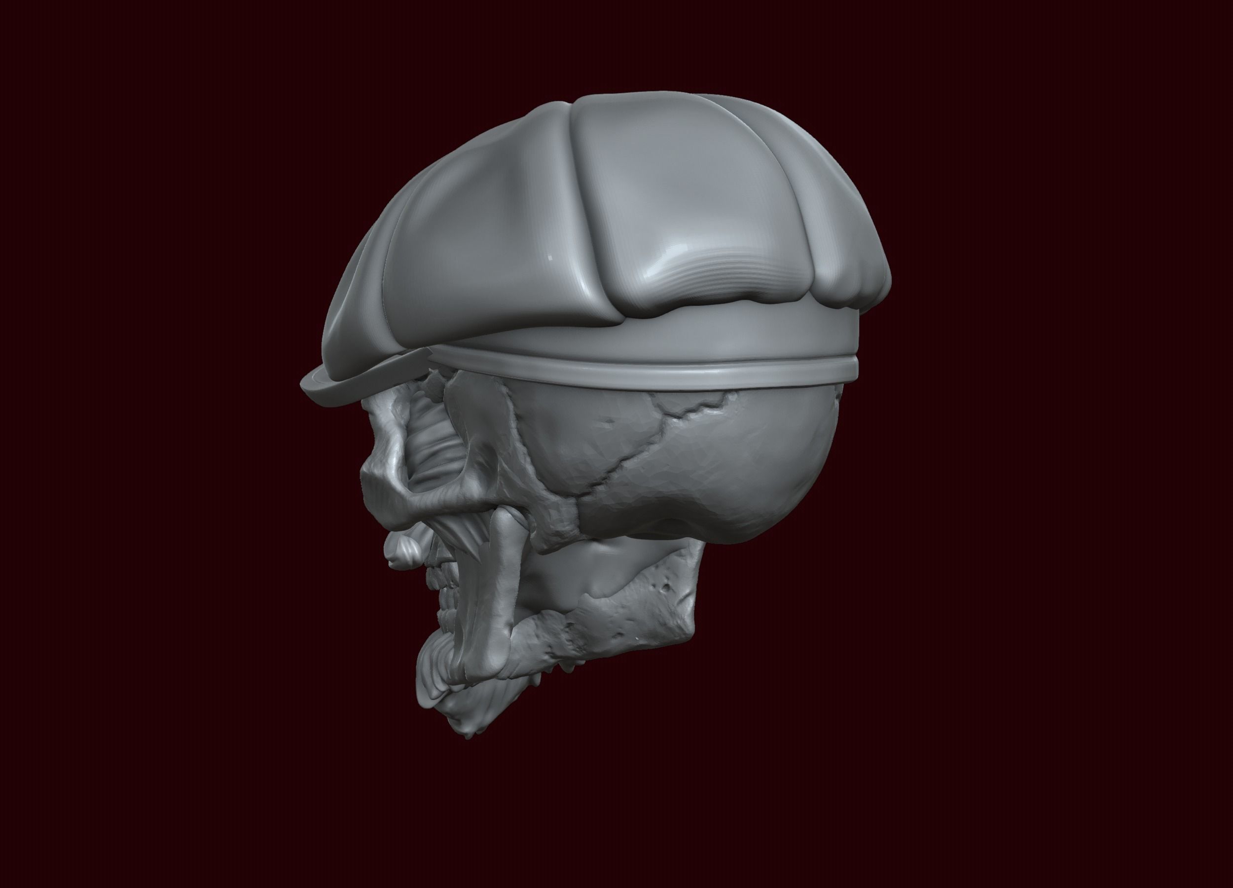 Skull in Eight-Blade Cap 3D print model_6