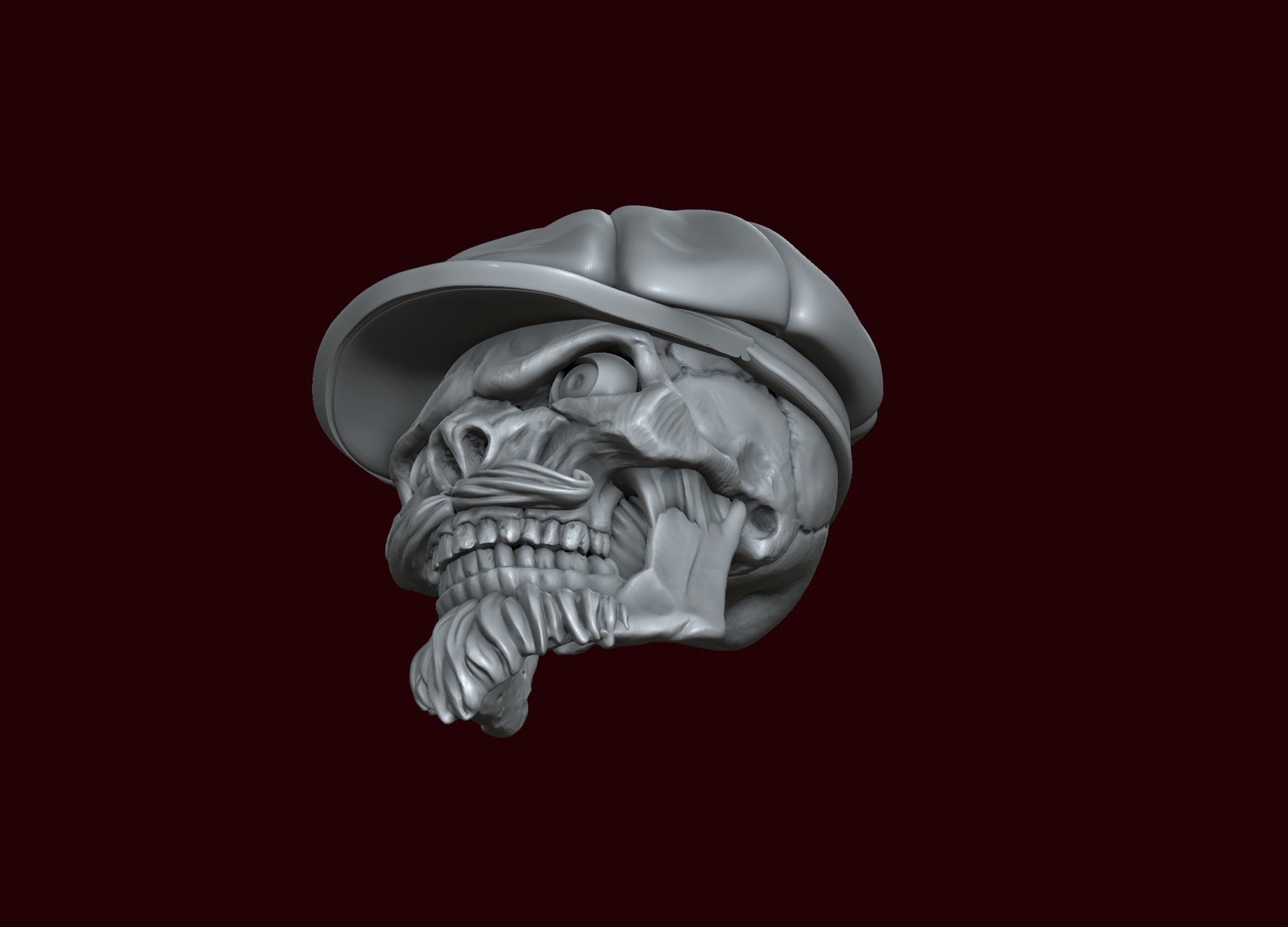 Skull in Eight-Blade Cap 3D print model_15