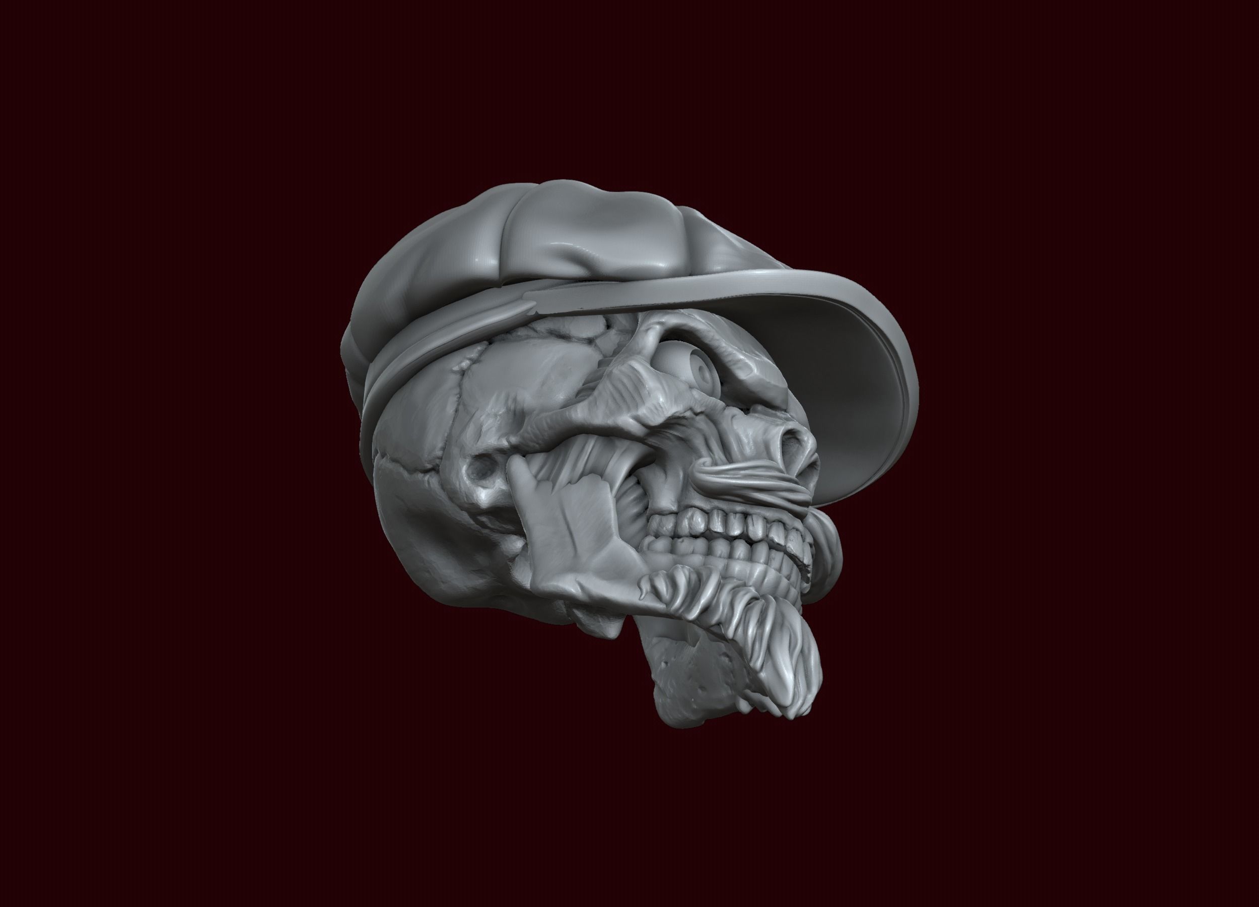 Skull in Eight-Blade Cap 3D print model_16