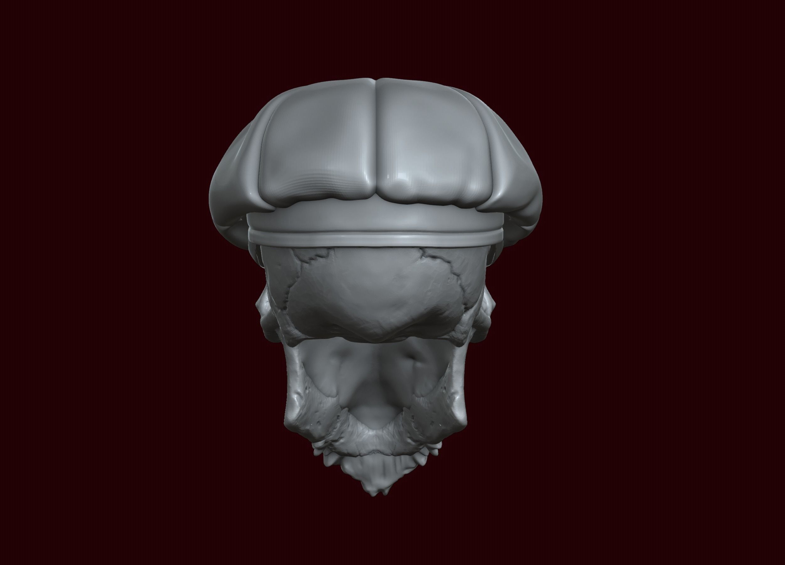 Skull in Eight-Blade Cap 3D print model_19