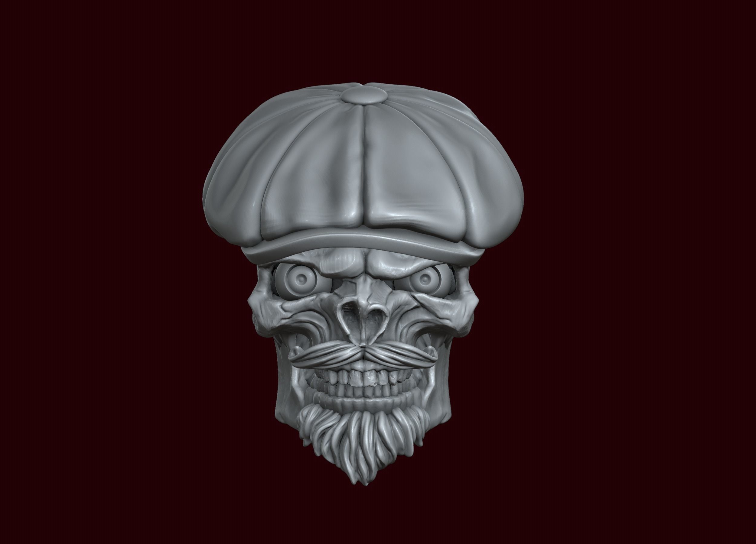 Skull in Eight-Blade Cap 3D print model_17