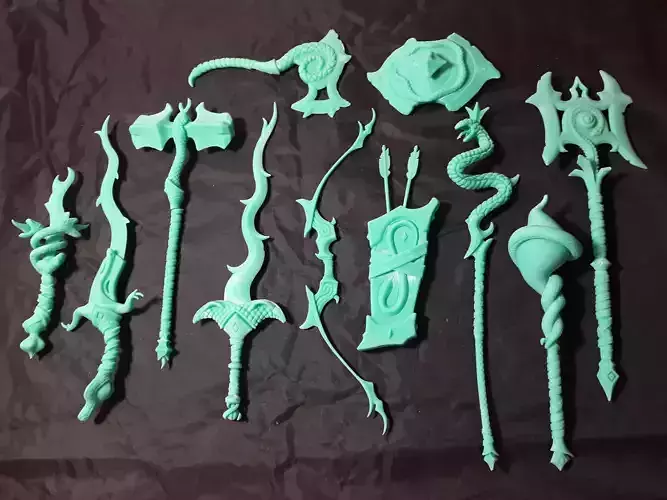 Snake weapons 3d print collection 