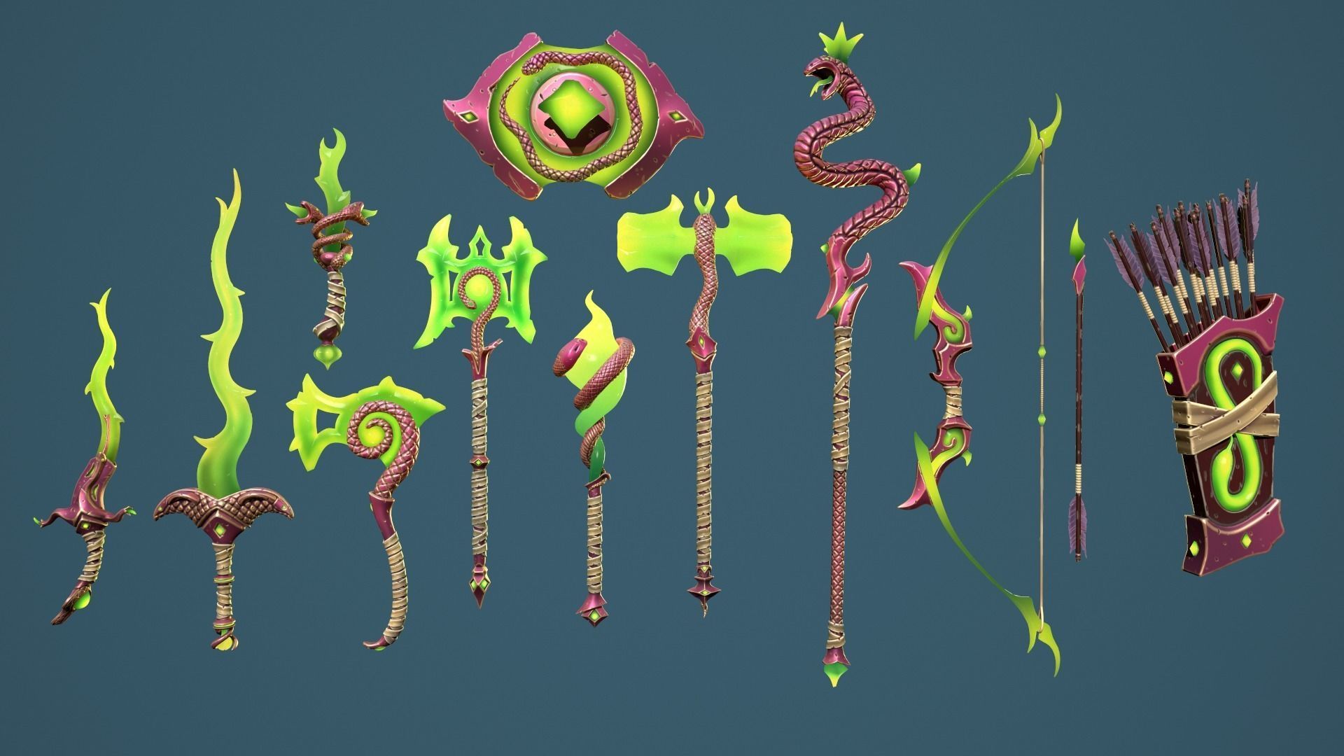 Snake weapons 3d print collection _25
