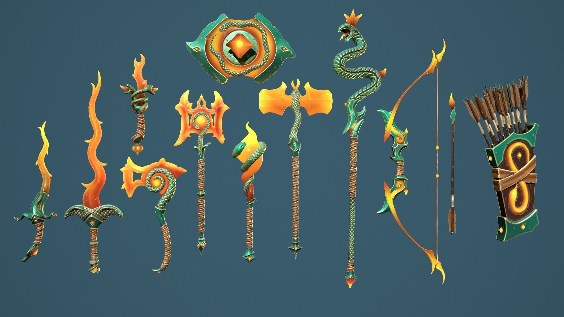 Snake weapons 3d print collection _28