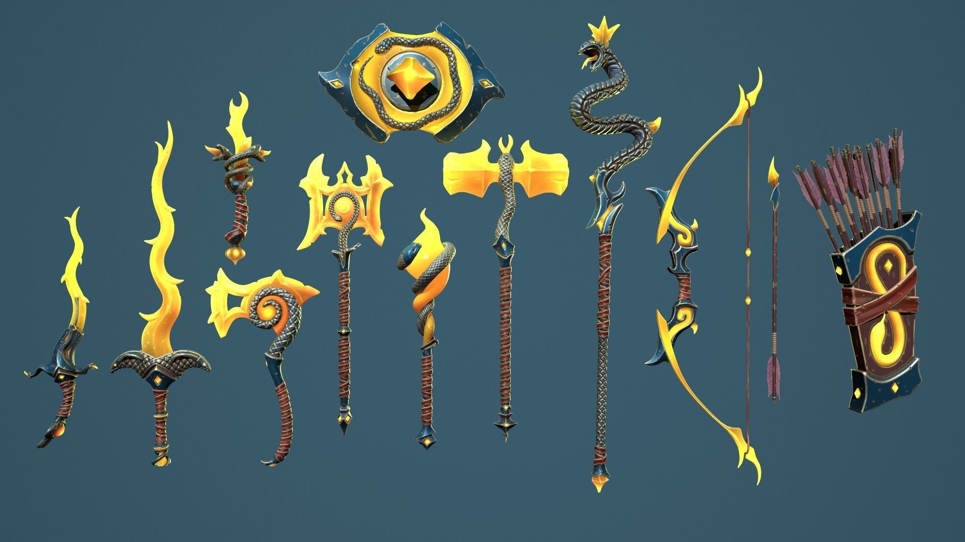Snake weapons 3d print collection _26