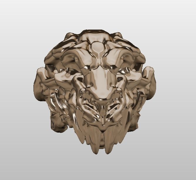 4 Eyed Dragon Skull 3D print model_8