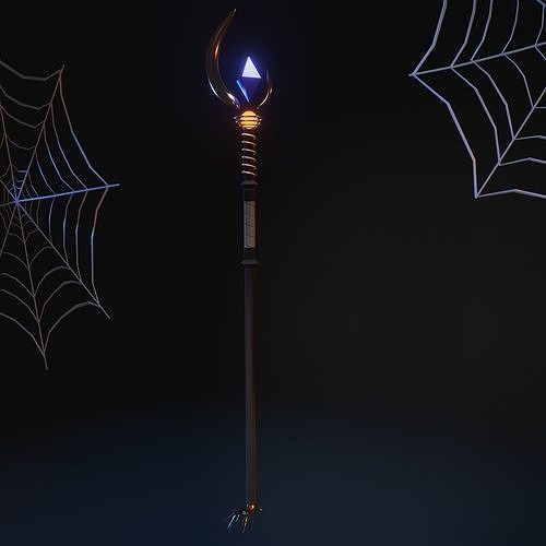 Staff sword with orange light 3D model