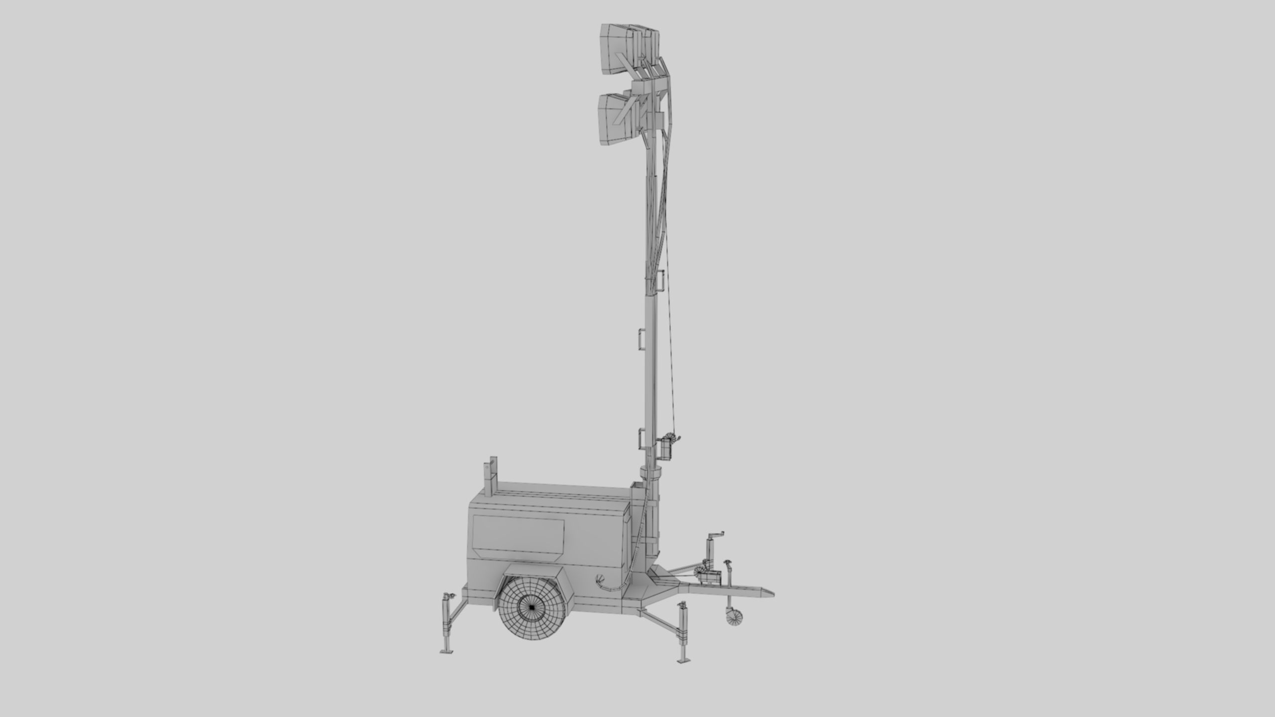 Ground Power Units 8K Rusty Mobile  Diesel Light Tower Generator Low-poly 3D model_80