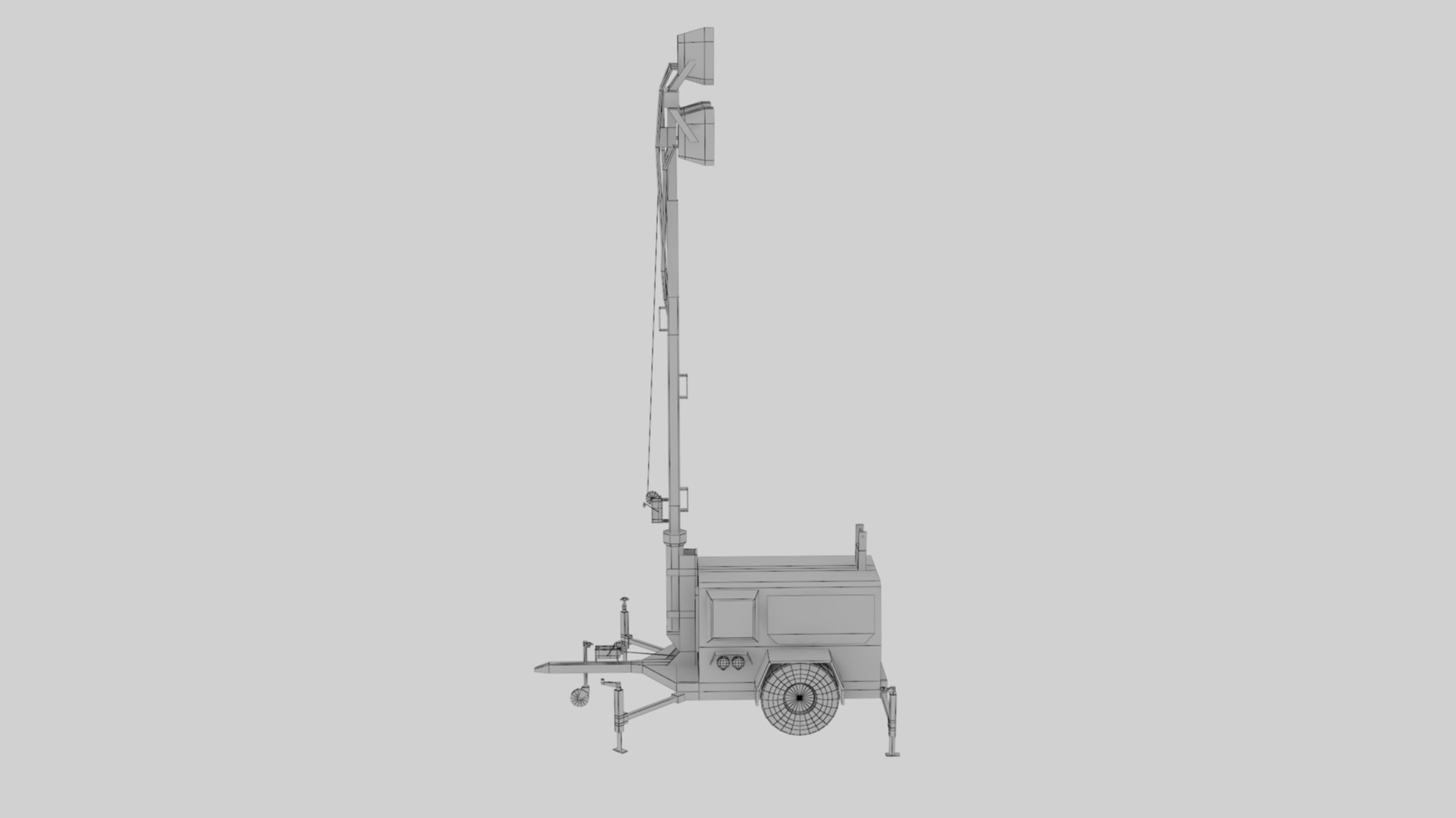 Ground Power Units 8K Rusty Mobile  Diesel Light Tower Generator Low-poly 3D model_72