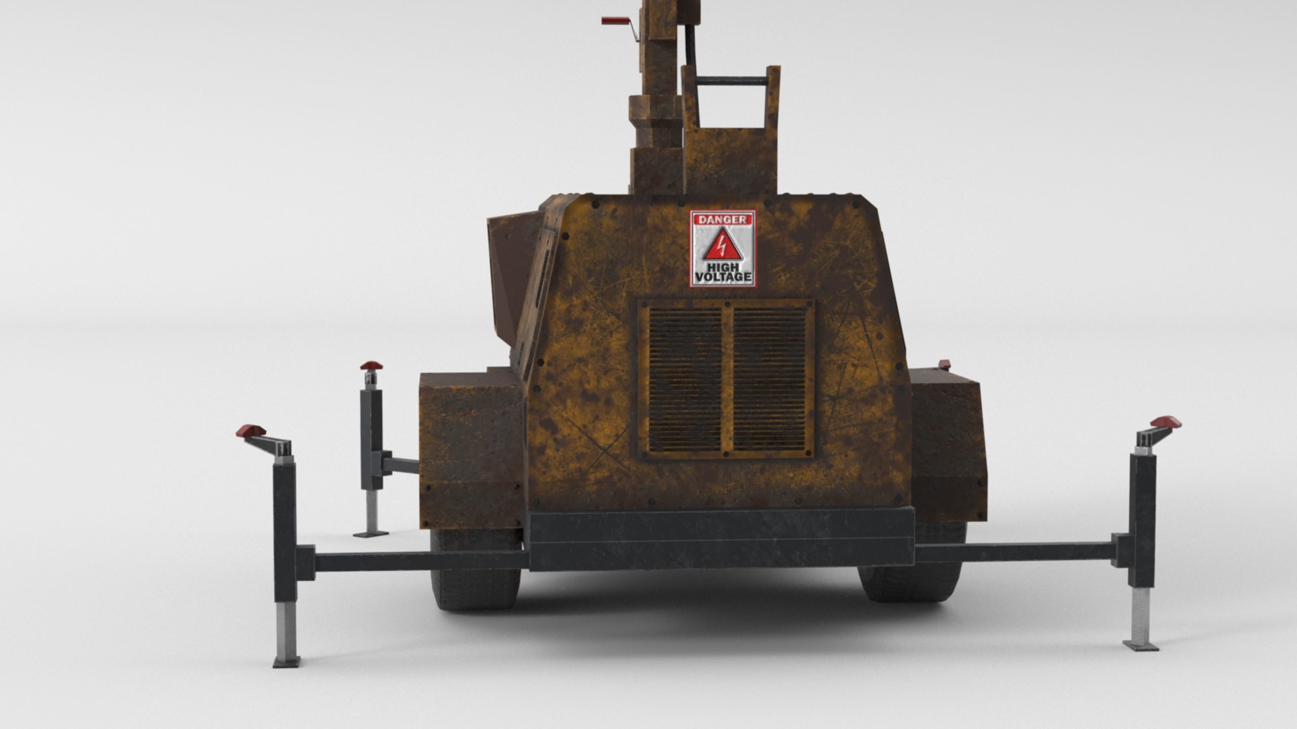 Ground Power Units 8K Rusty Mobile  Diesel Light Tower Generator Low-poly 3D model_49