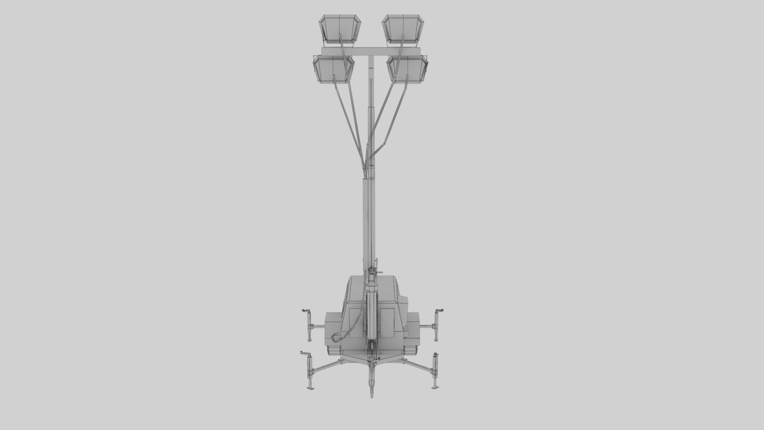 Ground Power Units 8K Rusty Mobile  Diesel Light Tower Generator Low-poly 3D model_77
