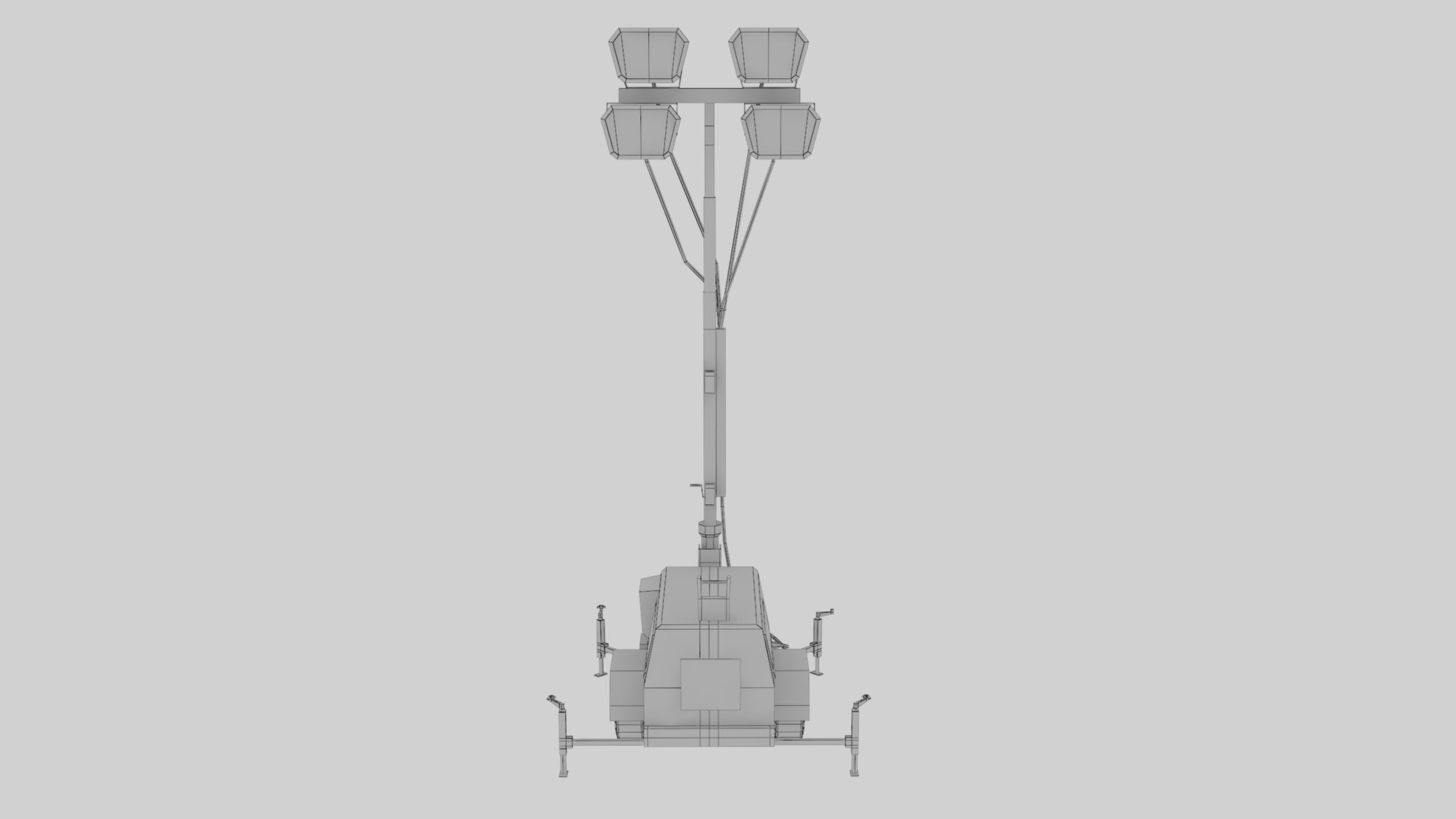 Ground Power Units 8K Rusty Mobile  Diesel Light Tower Generator Low-poly 3D model_70