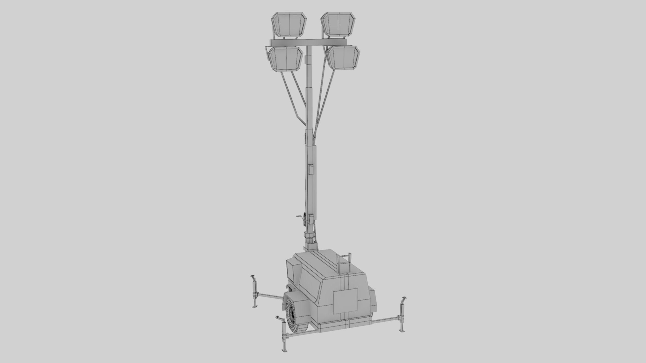 Ground Power Units 8K Rusty Mobile  Diesel Light Tower Generator Low-poly 3D model_73
