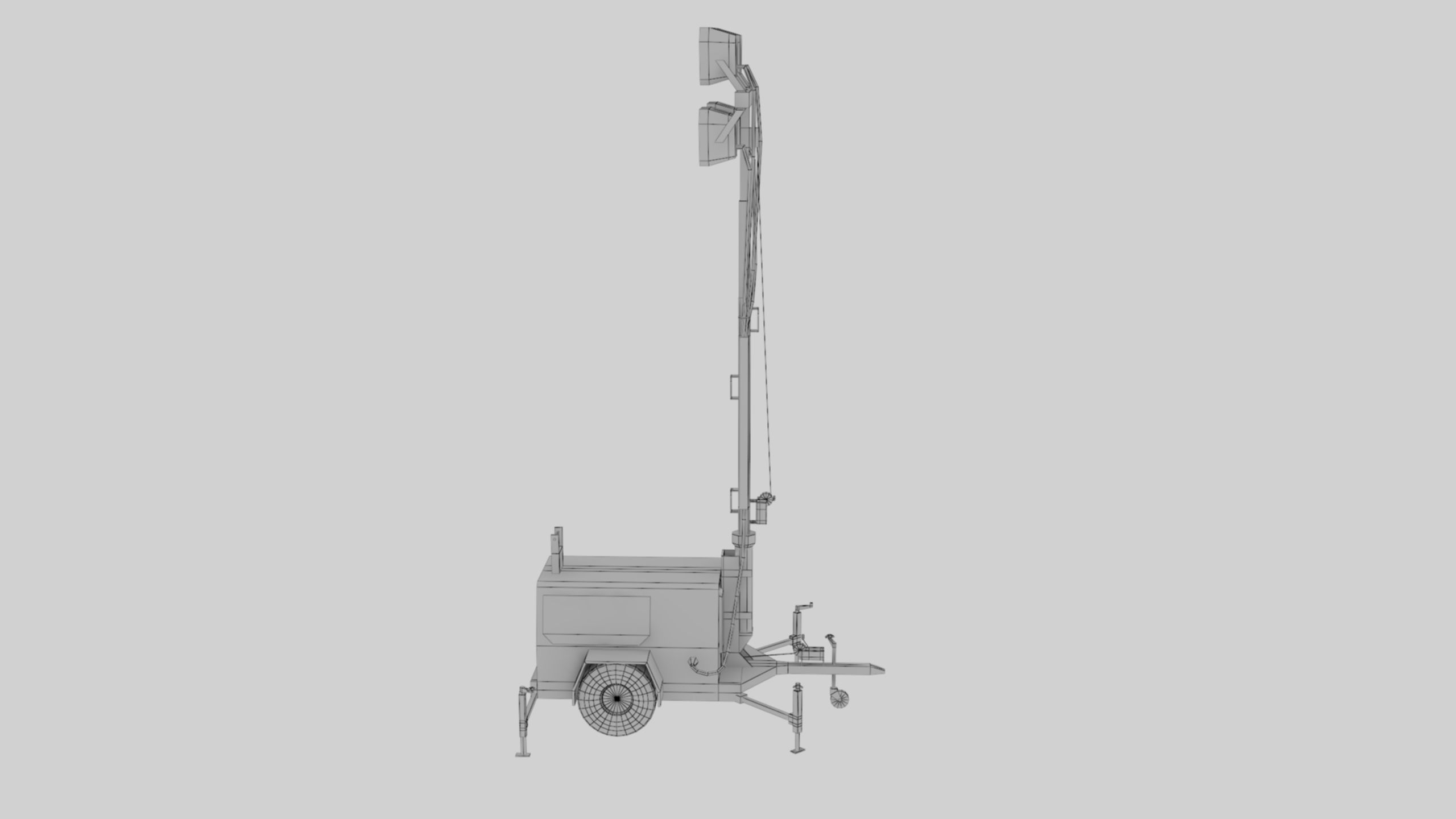 Ground Power Units 8K Rusty Mobile  Diesel Light Tower Generator Low-poly 3D model_71