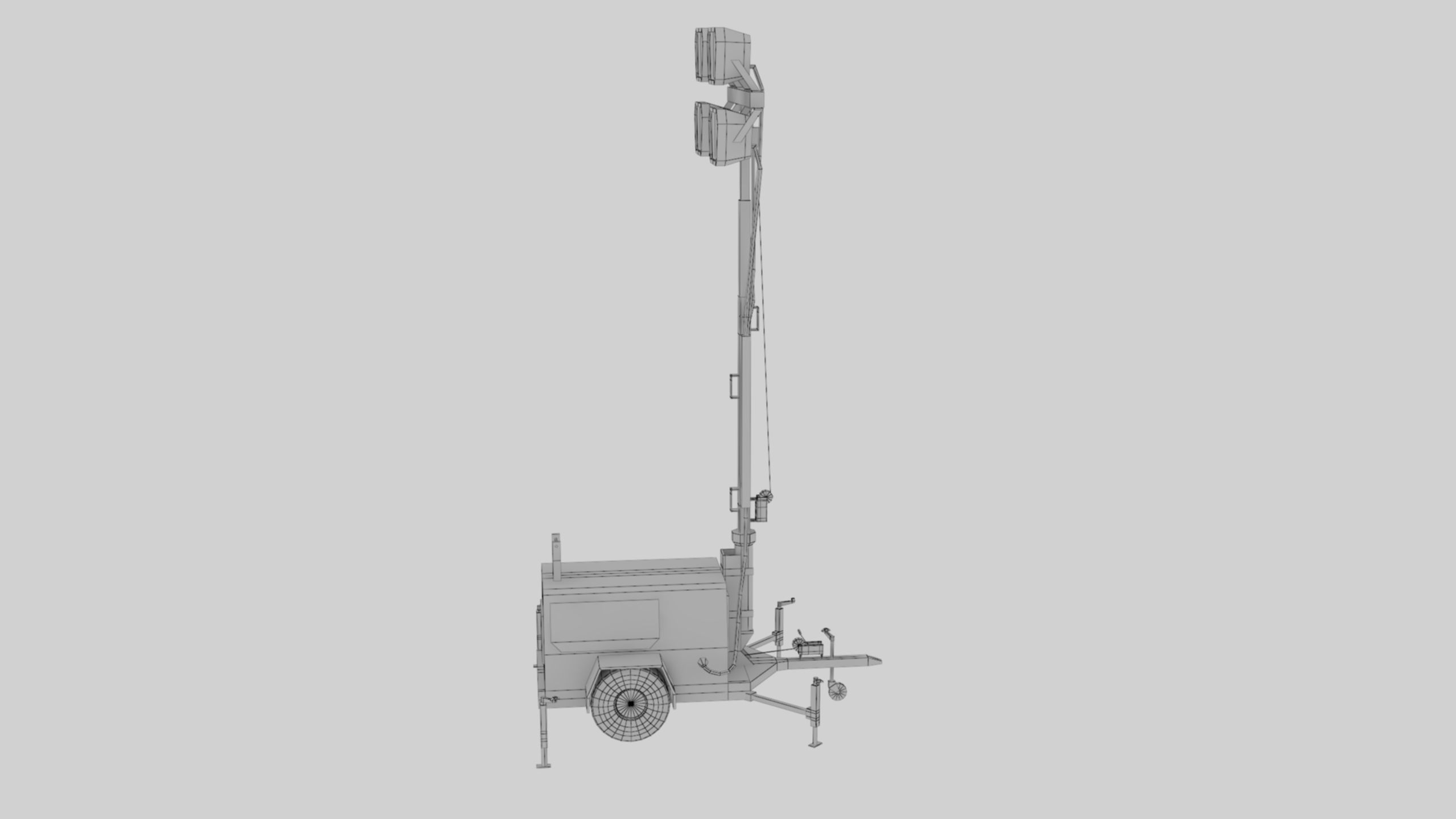 Ground Power Units 8K Rusty Mobile  Diesel Light Tower Generator Low-poly 3D model_66