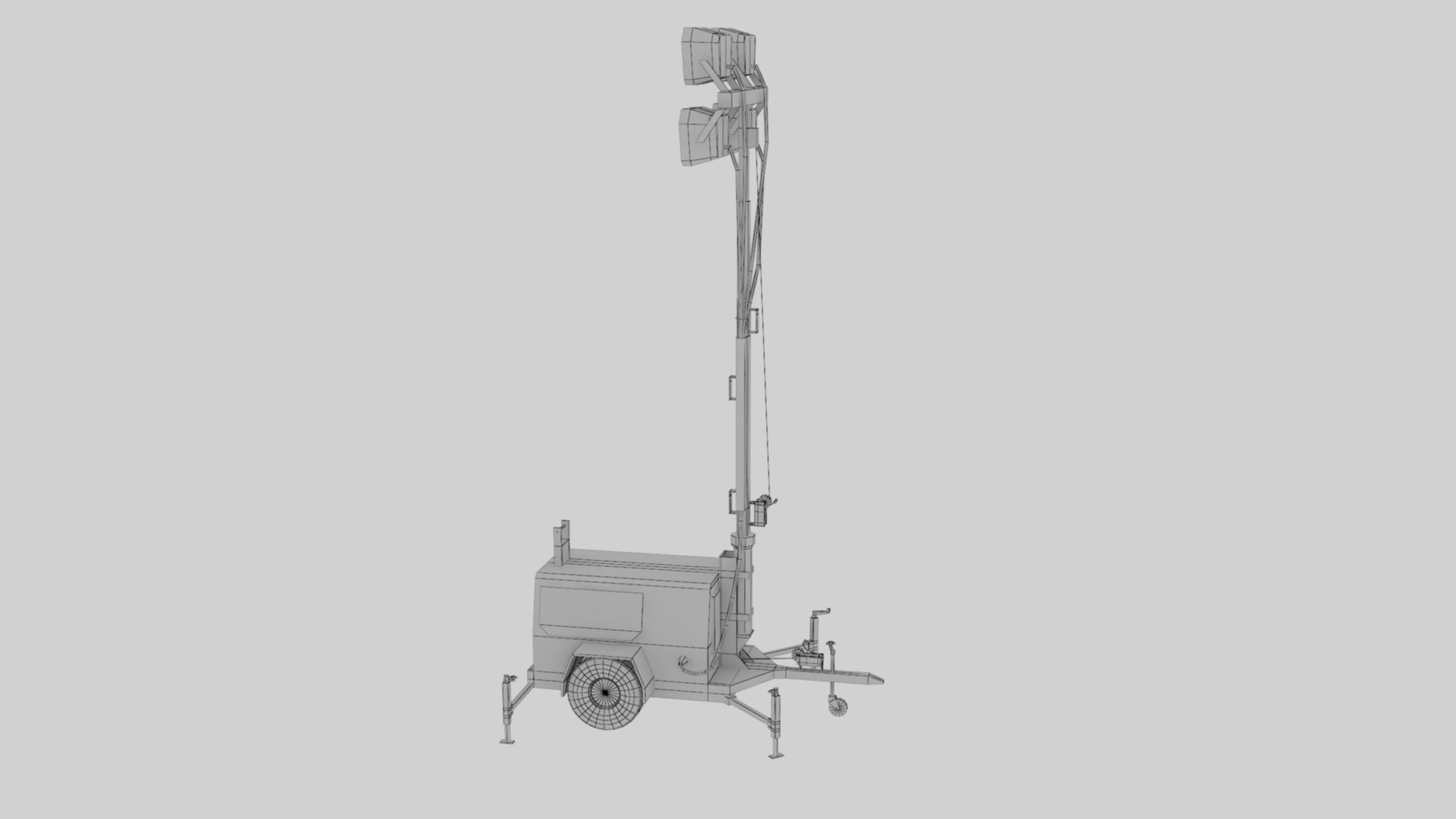 Ground Power Units 8K Rusty Mobile  Diesel Light Tower Generator Low-poly 3D model_85