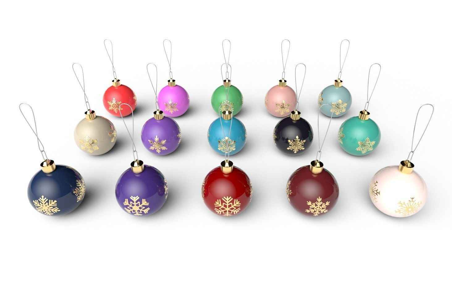 Christmas Balls Col02 - 15 Models Low-poly 3D model_1