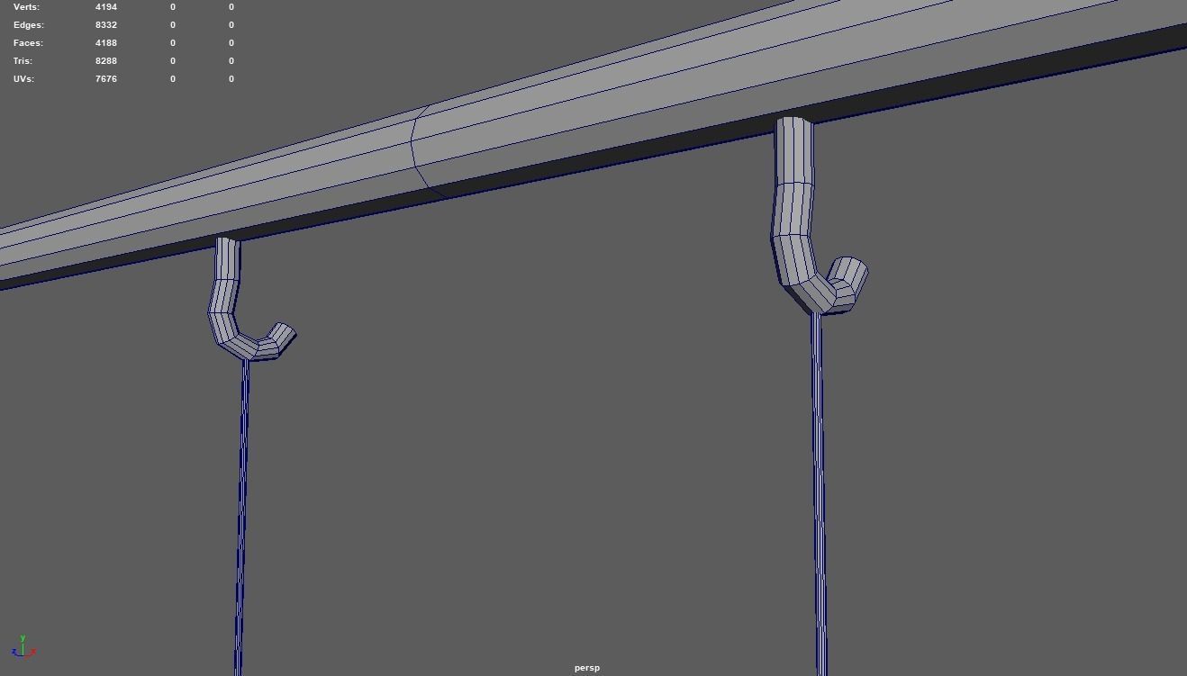 Low Poly Swing set with two chairs Low-poly 3D model_13