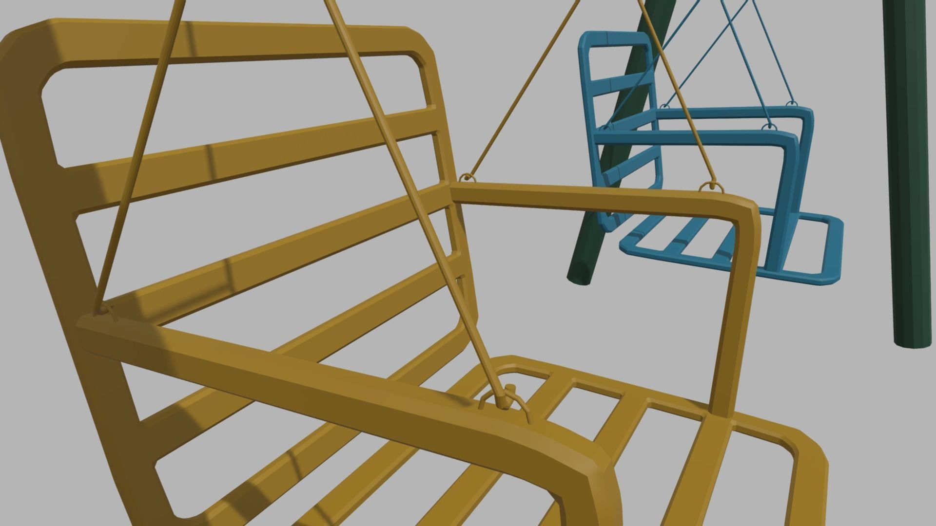 Low Poly Swing set with two chairs Low-poly 3D model_5