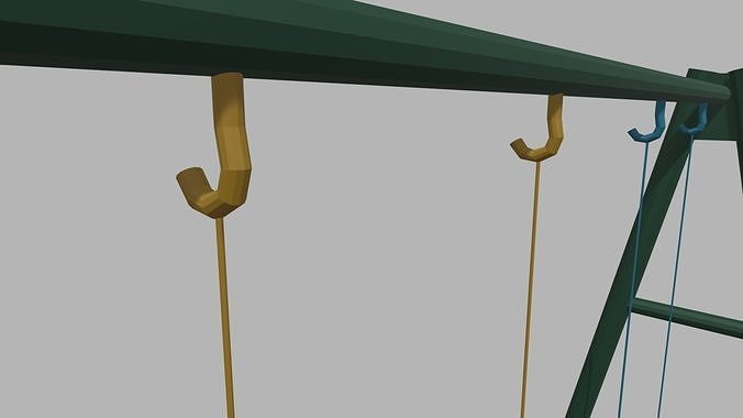 Low Poly Swing set with two chairs Low-poly 3D model 5