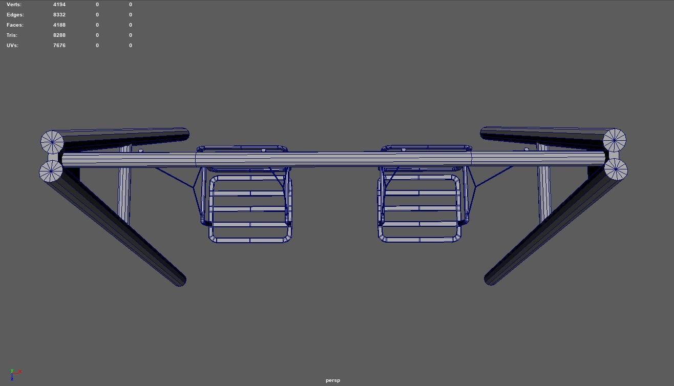 Low Poly Swing set with two chairs Low-poly 3D model_9