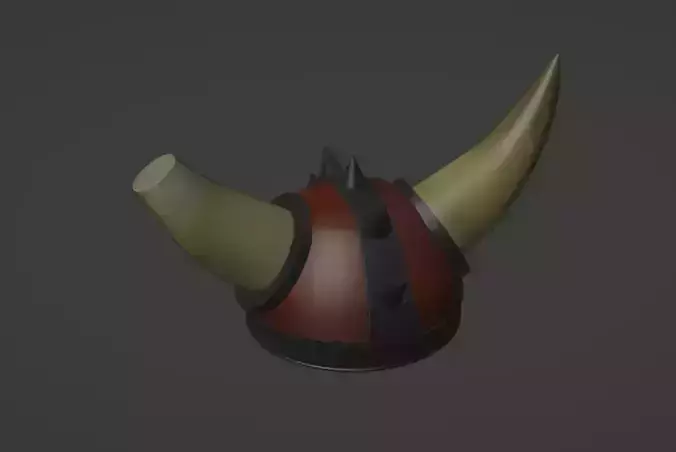 Simple Medieval Horned Viking Helm