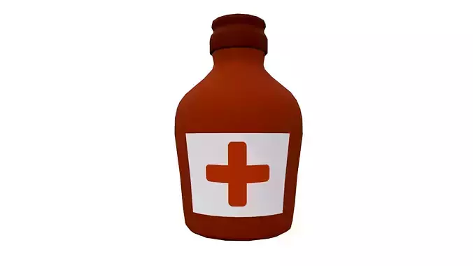 Syrup bottle with cross Low-poly 3D model