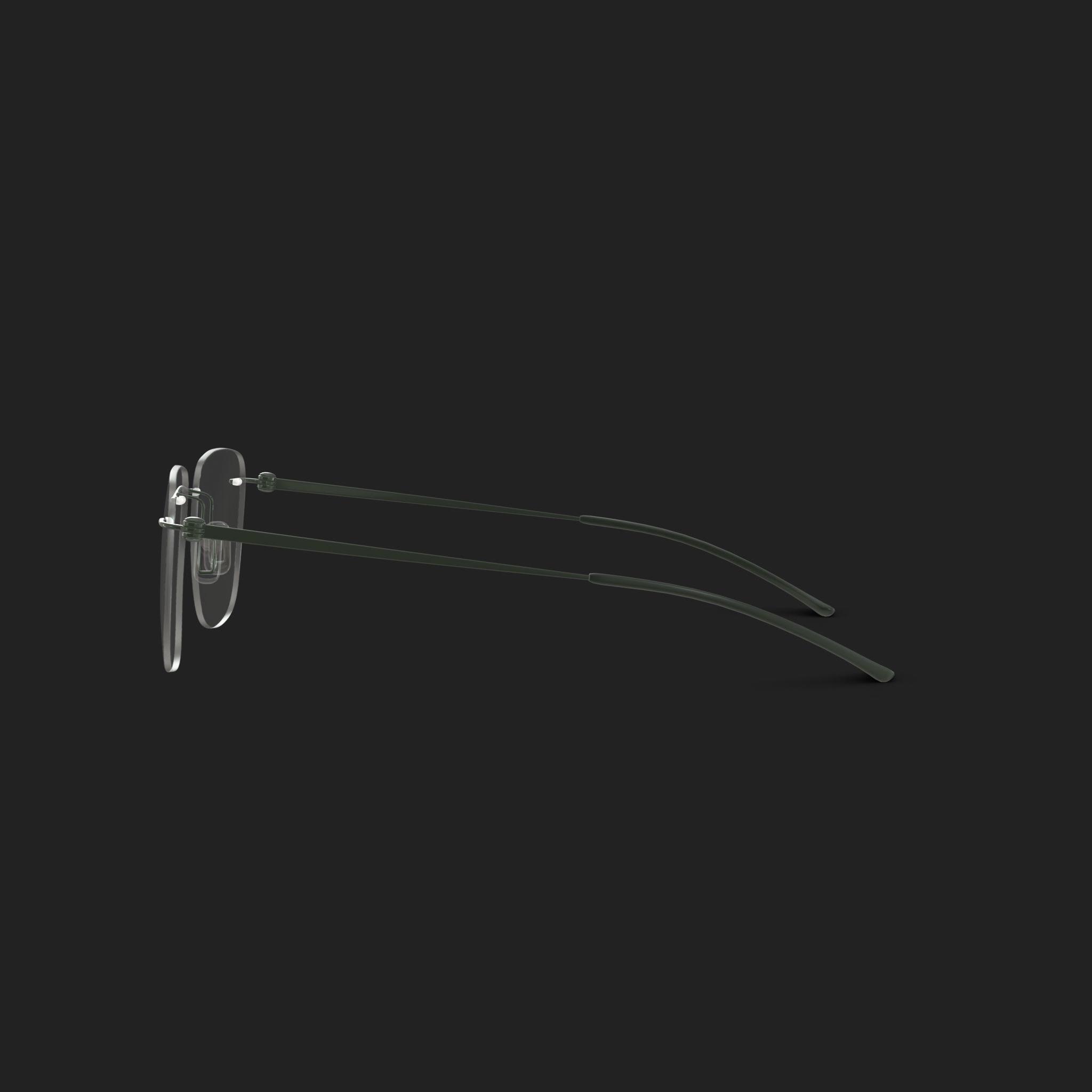 Modo - 4624 Dark Green Glasses Low-poly 3D model_3