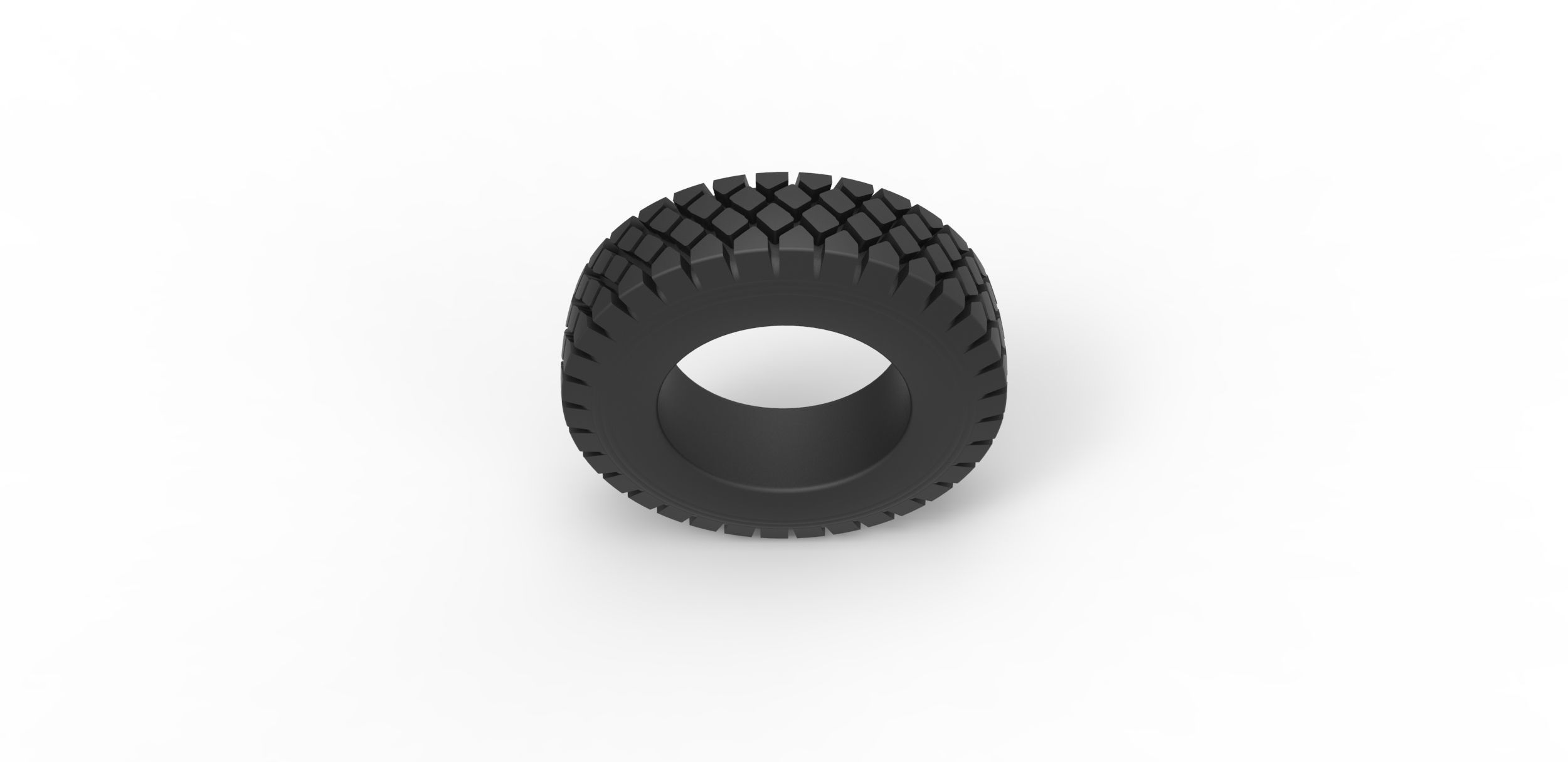 Military truck tire 10 Scale 1 to 24 3D print model_5