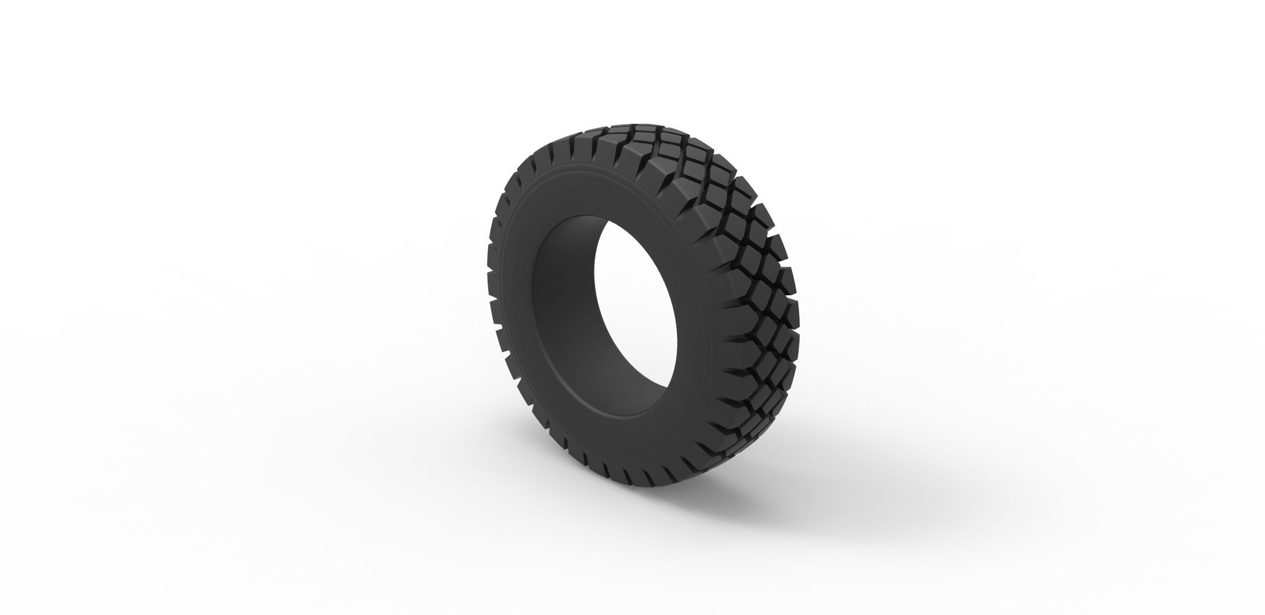 Military truck tire 10 Scale 1 to 24 3D print model_6