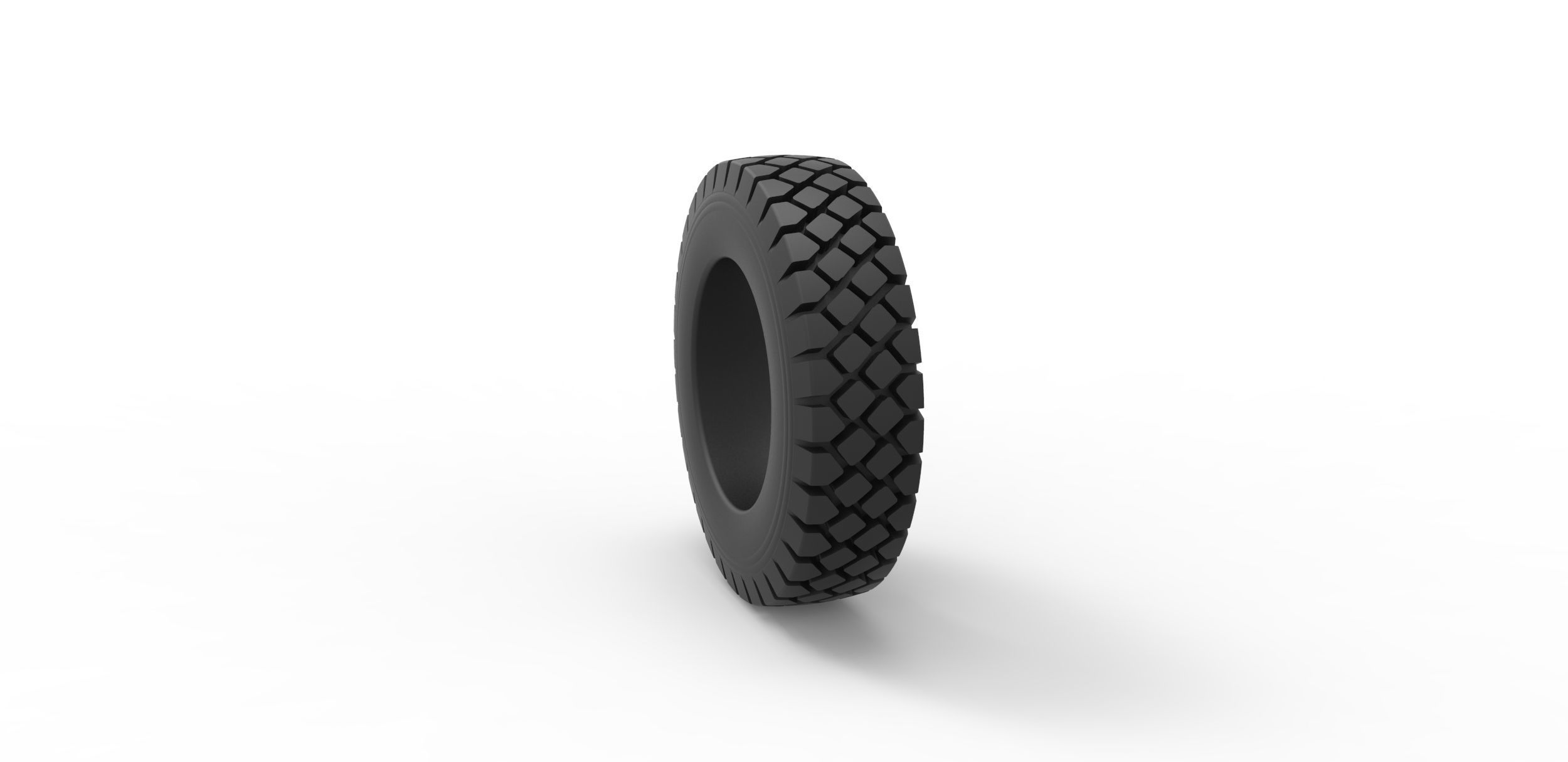Military truck tire 10 Scale 1 to 24 3D print model_7