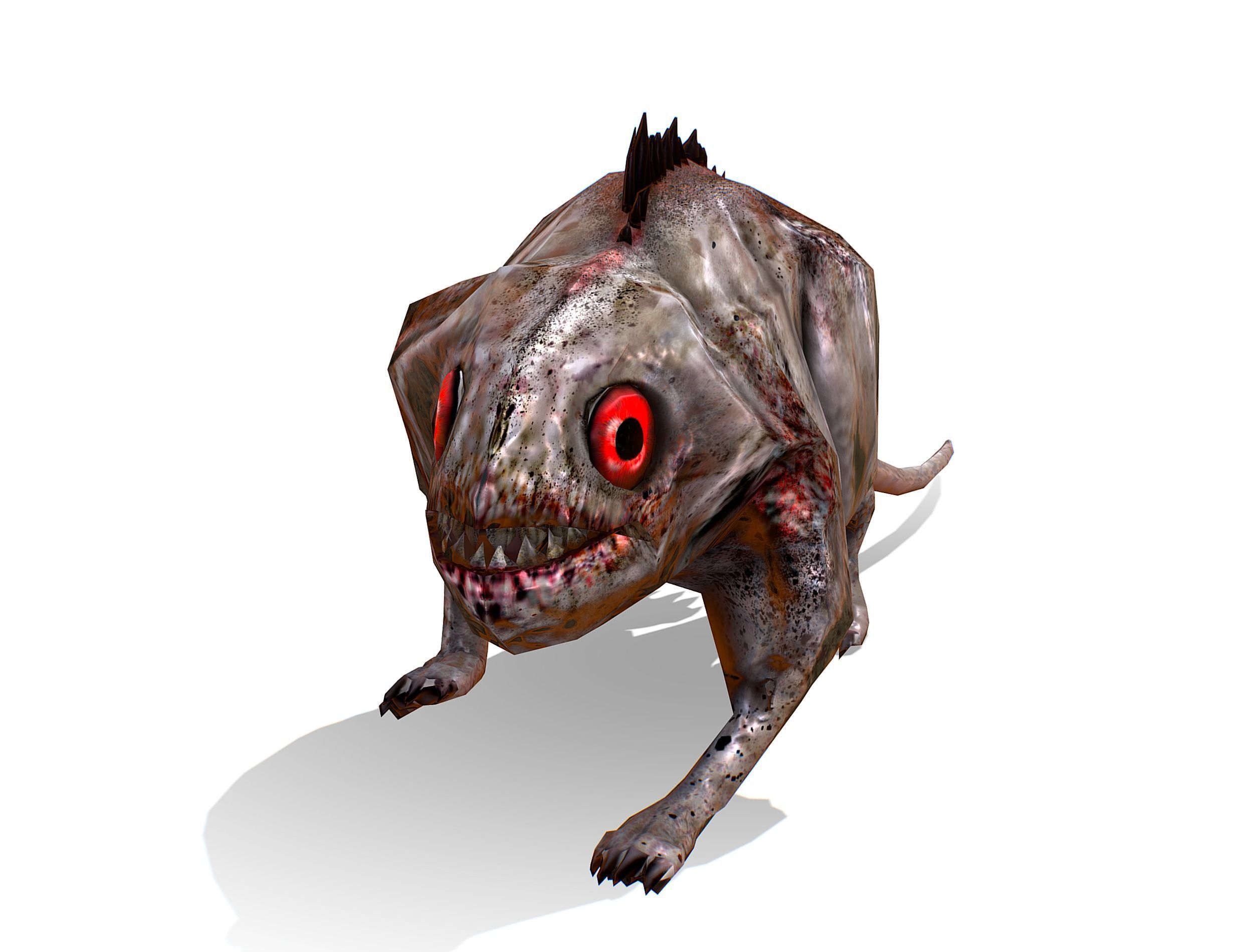 Rat Monster Zombie - Animated Low-poly 3D model_8