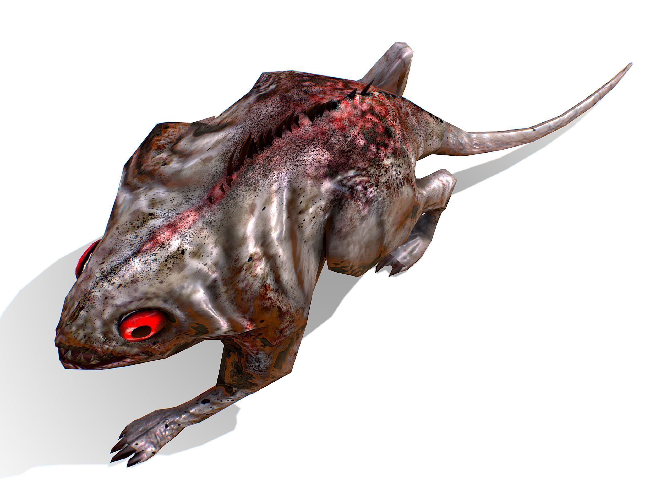 Rat Monster Zombie - Animated Low-poly 3D model_19