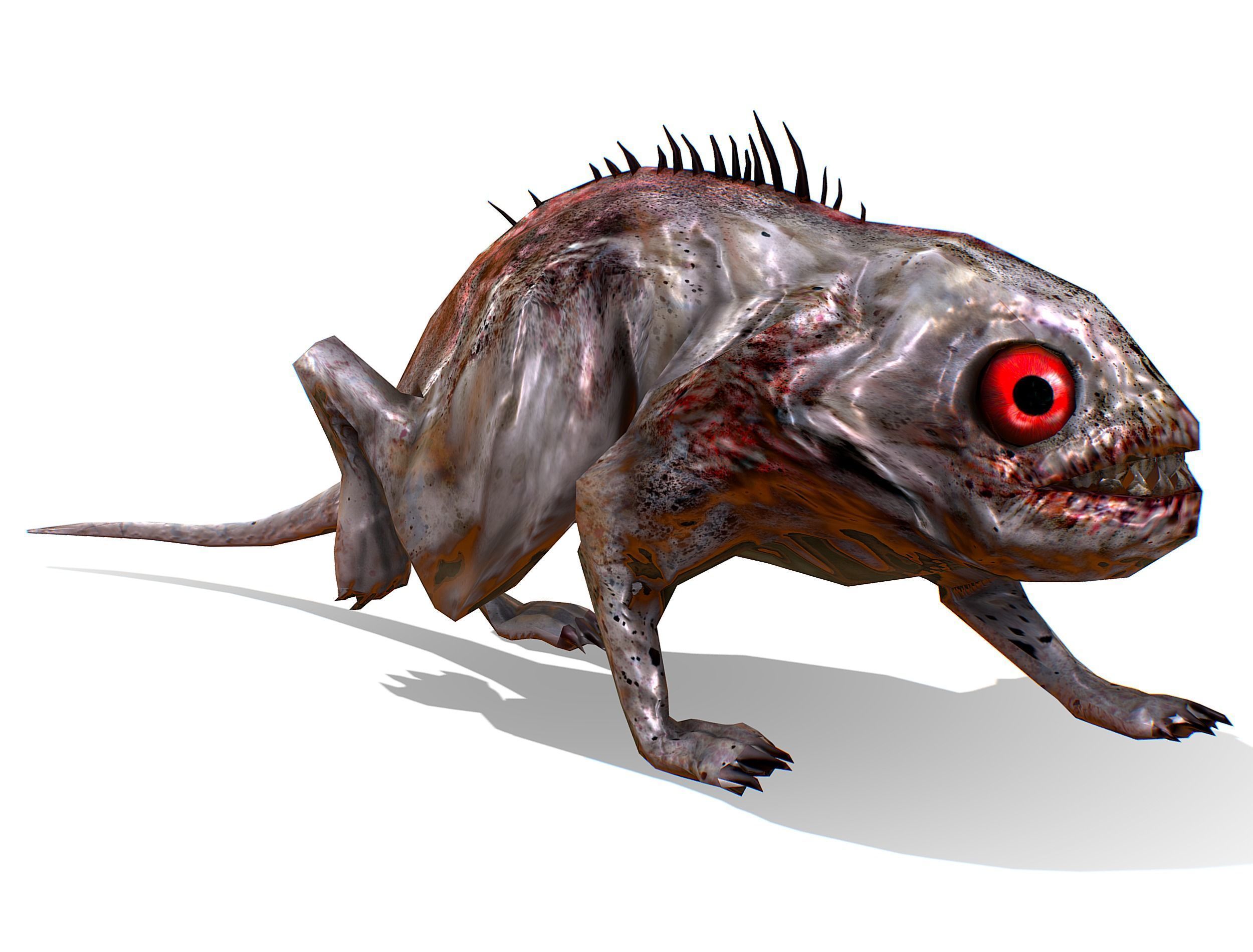 Rat Monster Zombie - Animated Low-poly 3D model_11